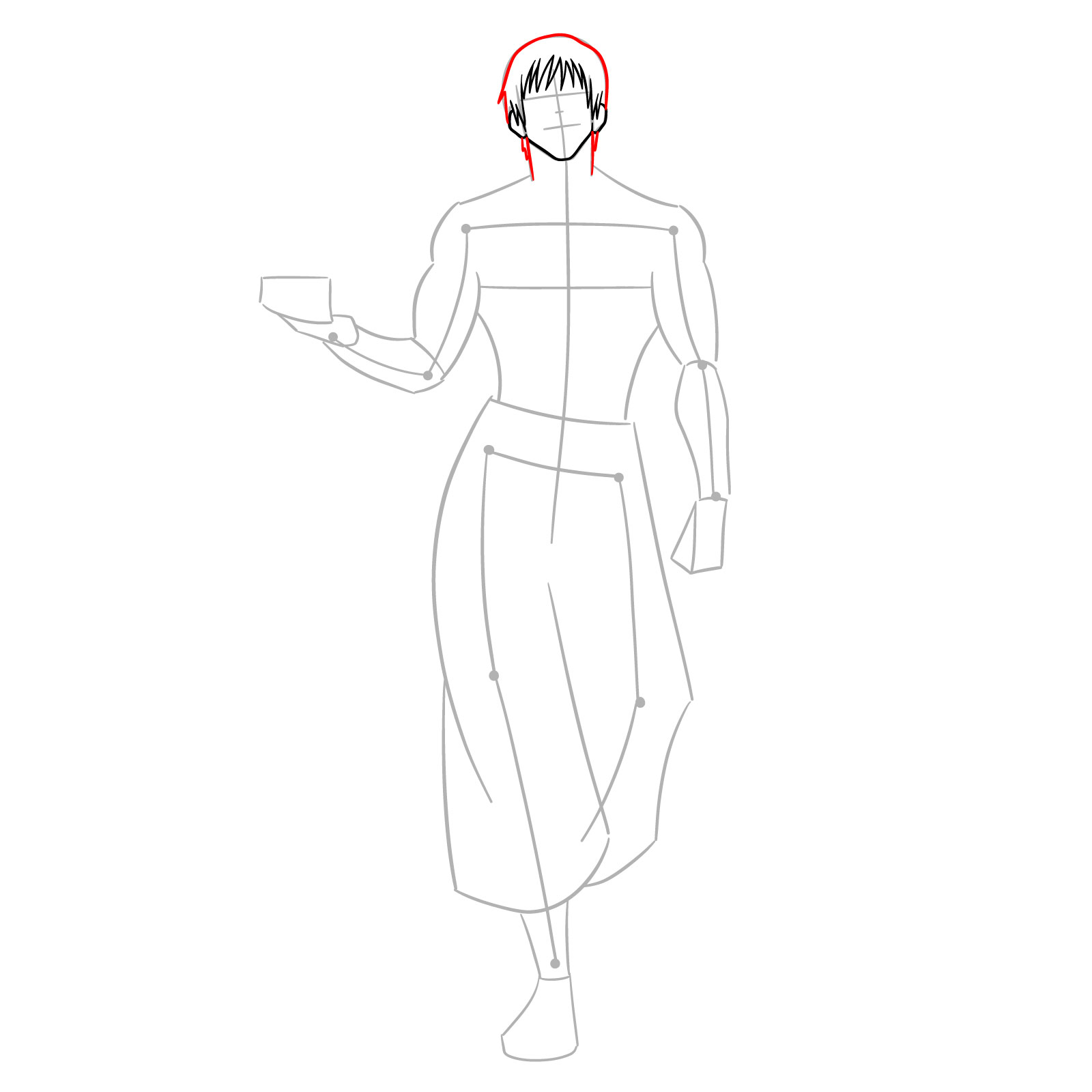 Learn How to Draw Toji Fushiguro in His Full Form - step 05