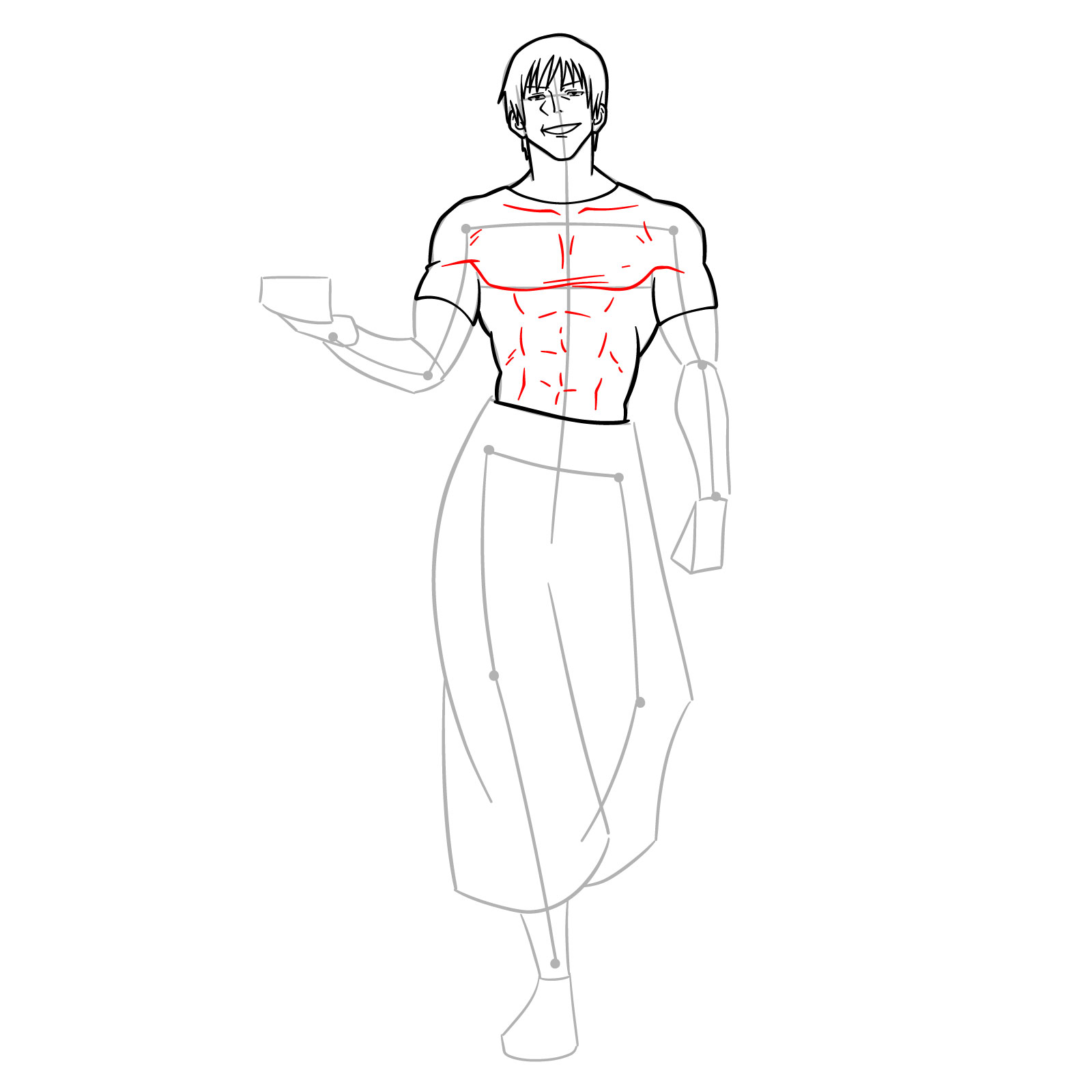 Learn How to Draw Toji Fushiguro in His Full Form - step 10