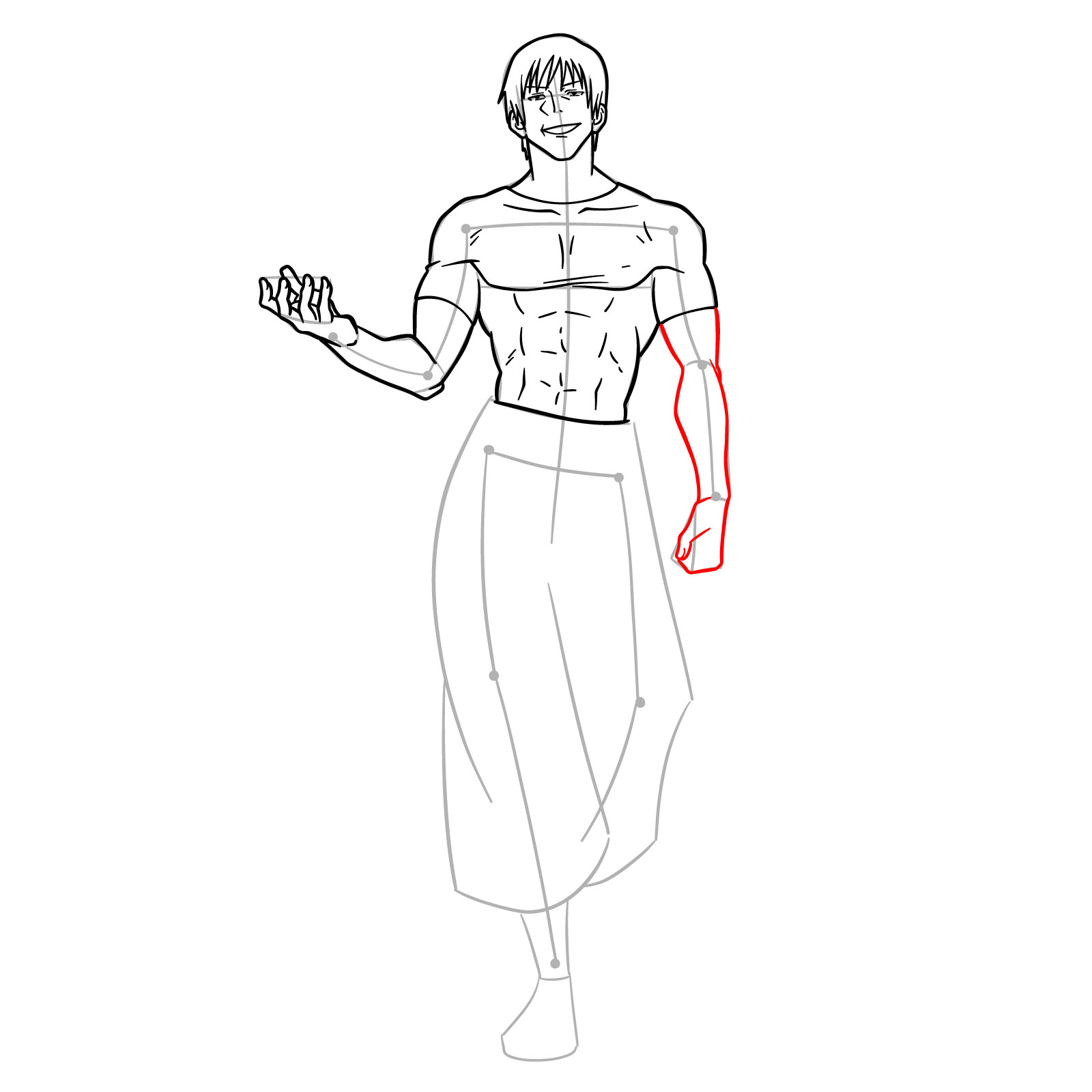 Learn How to Draw Toji Fushiguro in His Full Form - step 13