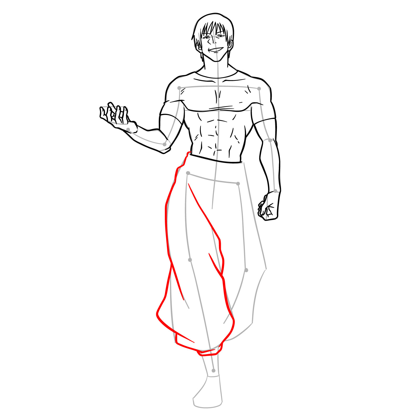 Learn How to Draw Toji Fushiguro in His Full Form - step 15