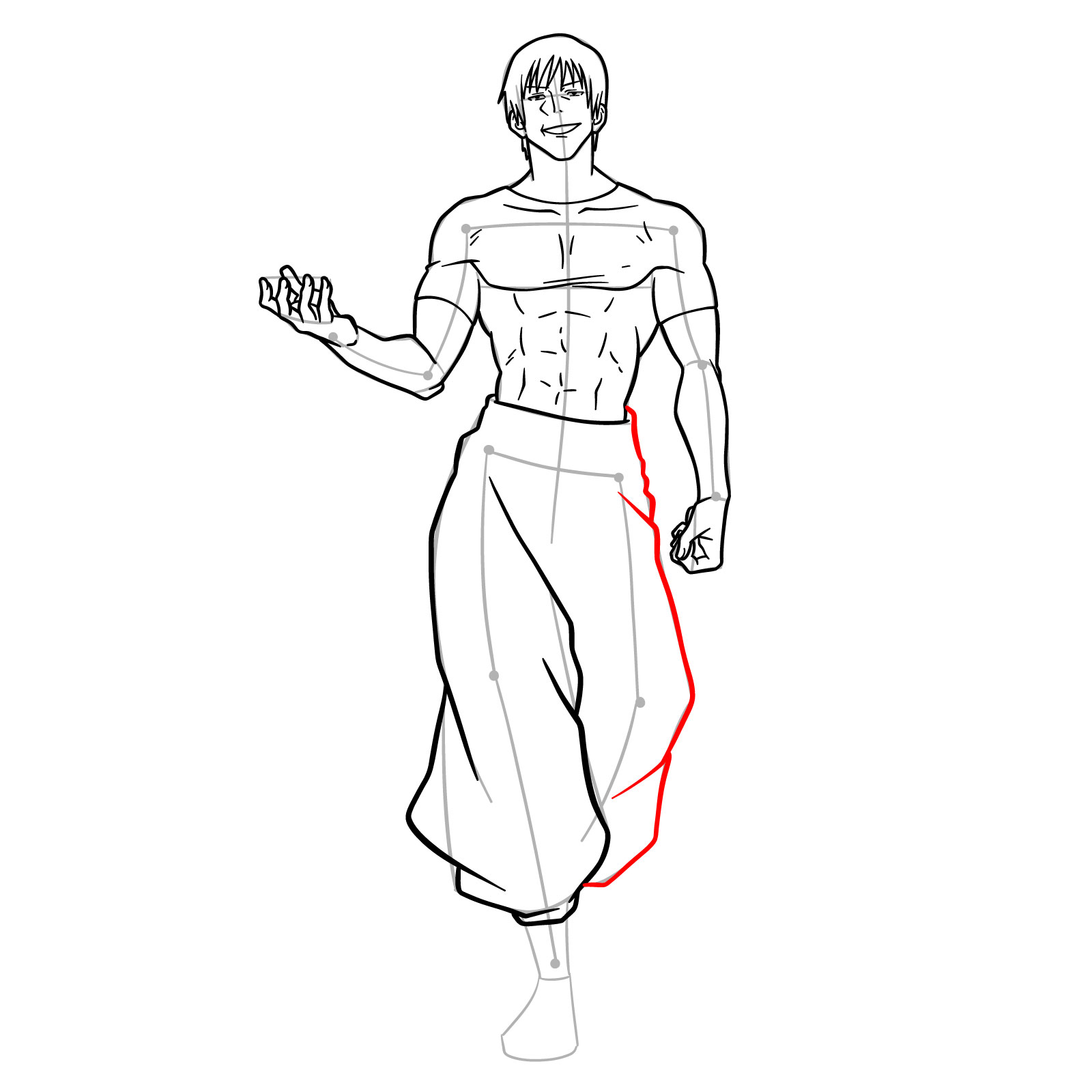 Learn How to Draw Toji Fushiguro in His Full Form - step 16