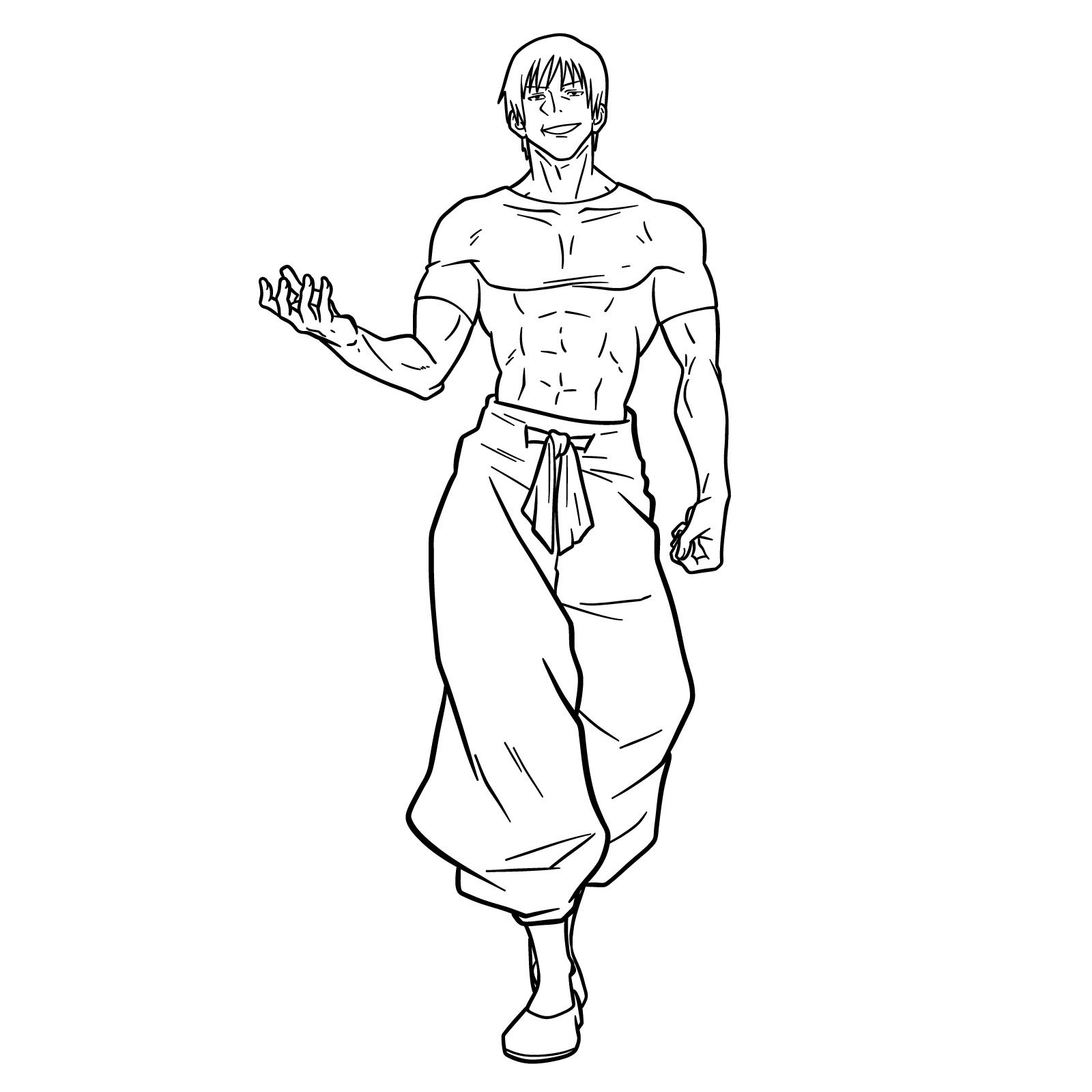 Learn How to Draw Toji Fushiguro in His Full Form - step 21