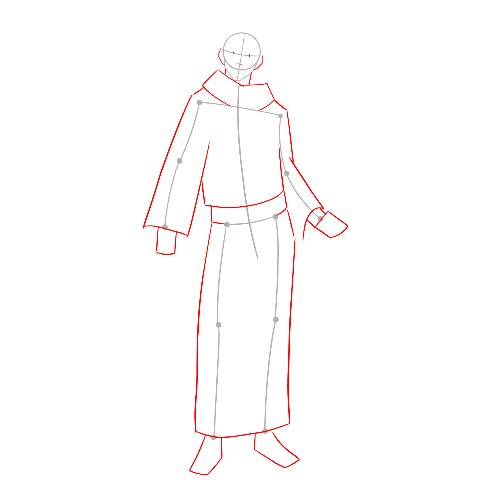 How to Draw Sukuna, the King of Curses in Full Body Pose - step 02