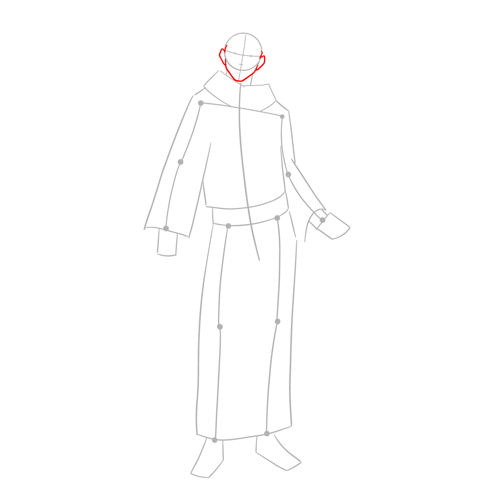 How to Draw Sukuna, the King of Curses in Full Body Pose - step 03