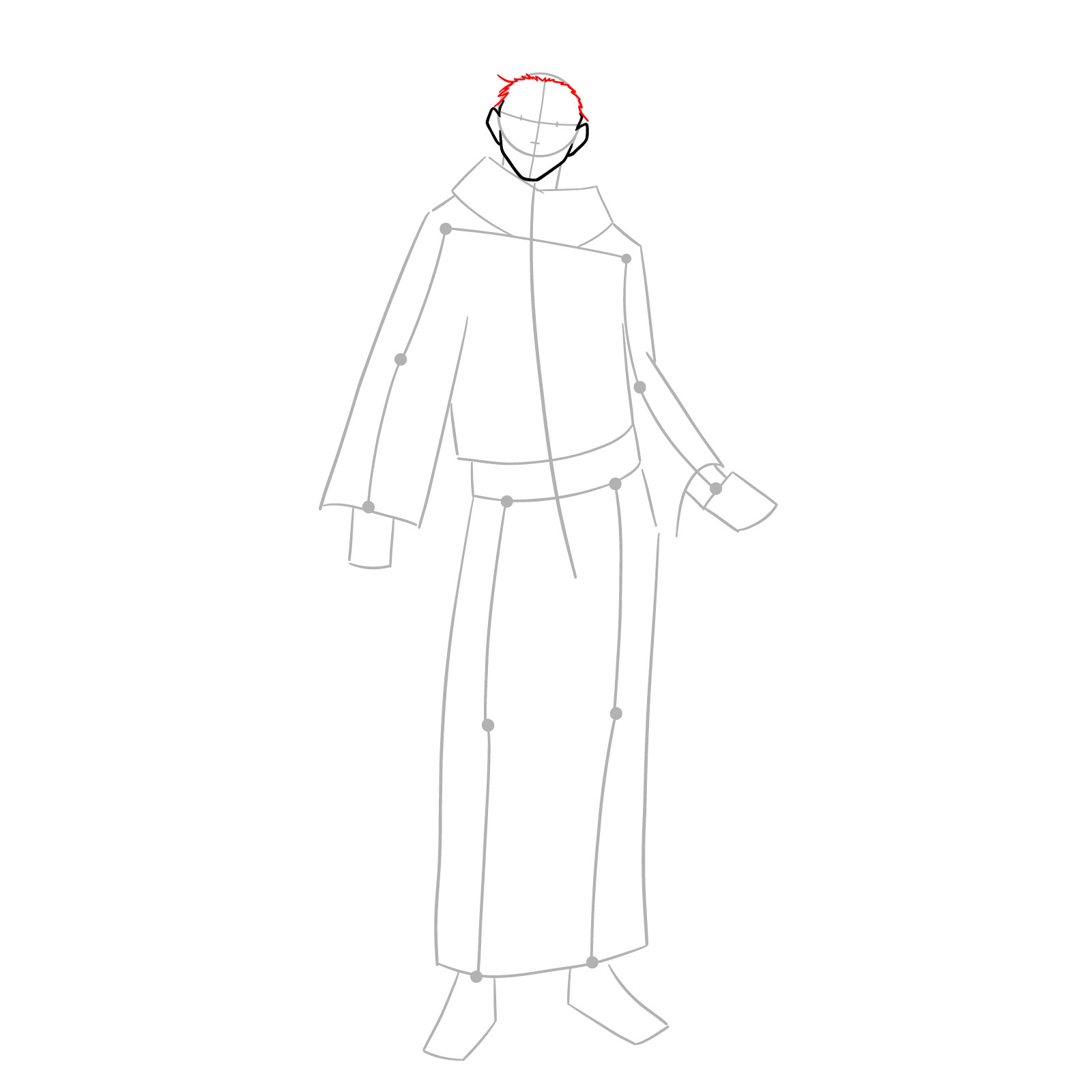 How to Draw Sukuna, the King of Curses in Full Body Pose - step 04