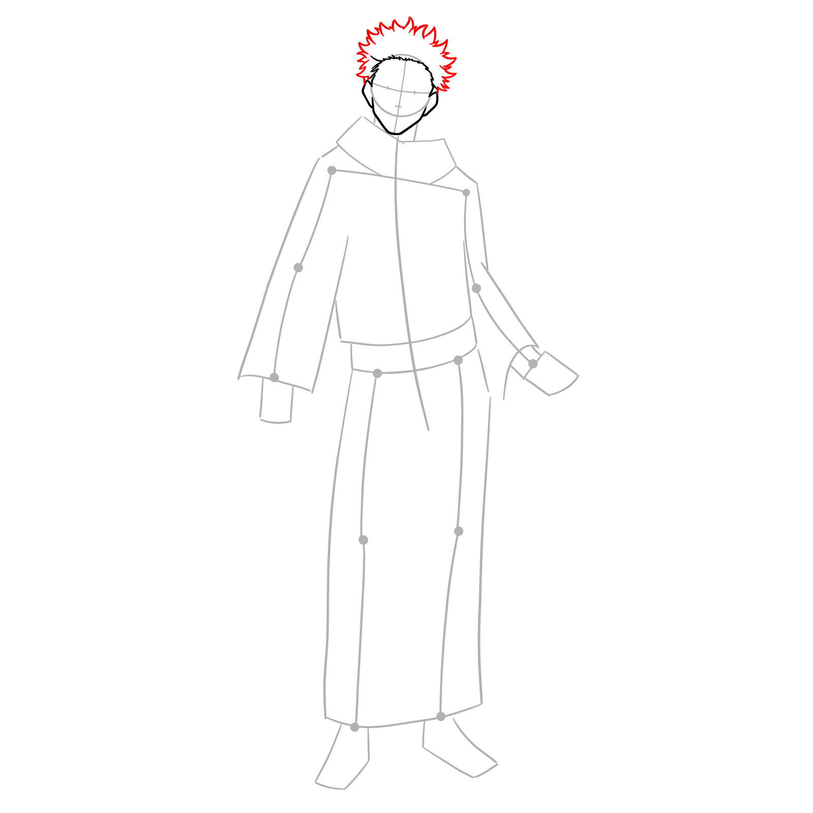 How to Draw Sukuna, the King of Curses in Full Body Pose - step 05