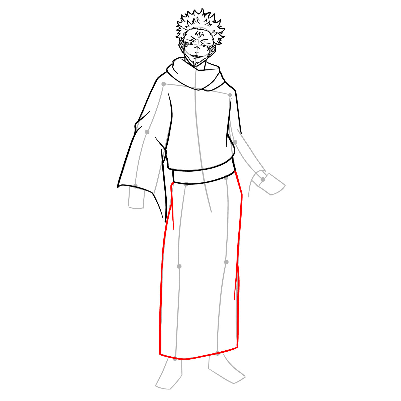 How to Draw Sukuna, the King of Curses in Full Body Pose - step 13