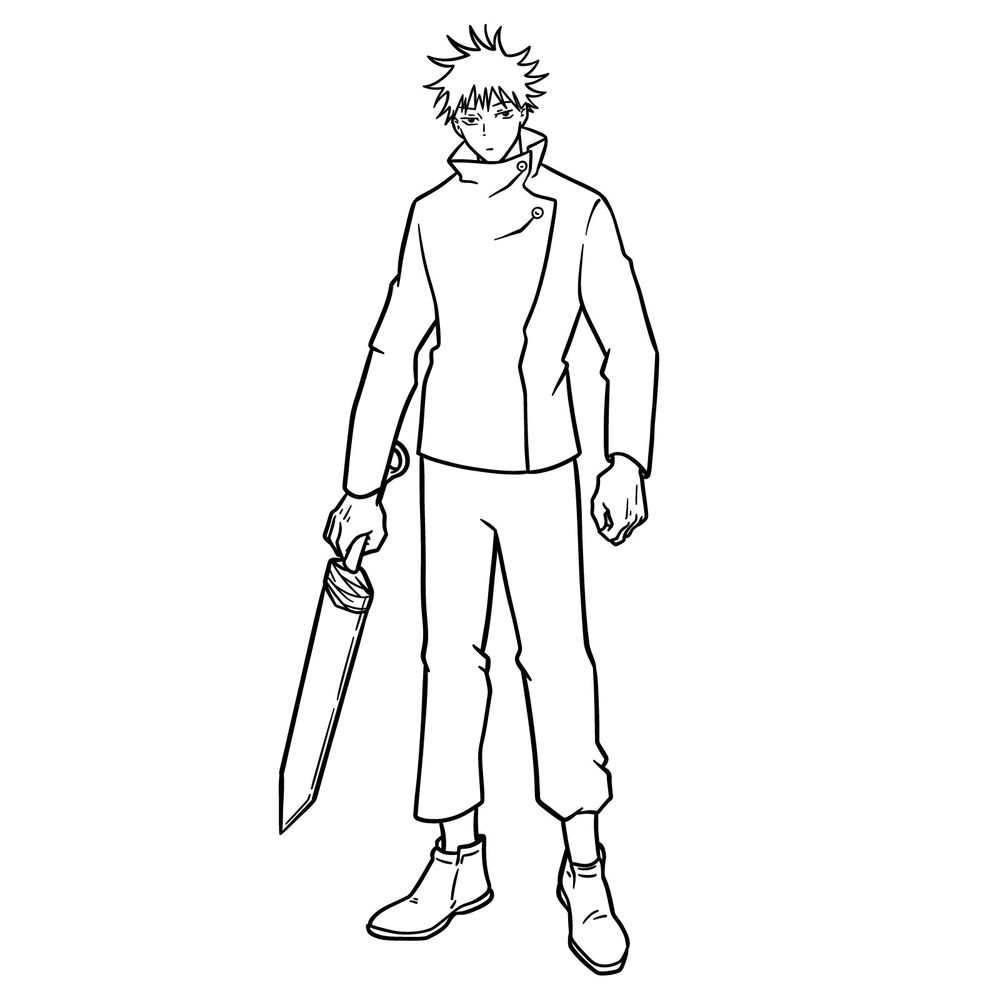 How to Draw Megumi Fushiguro Full Body from Jujutsu Kaisen