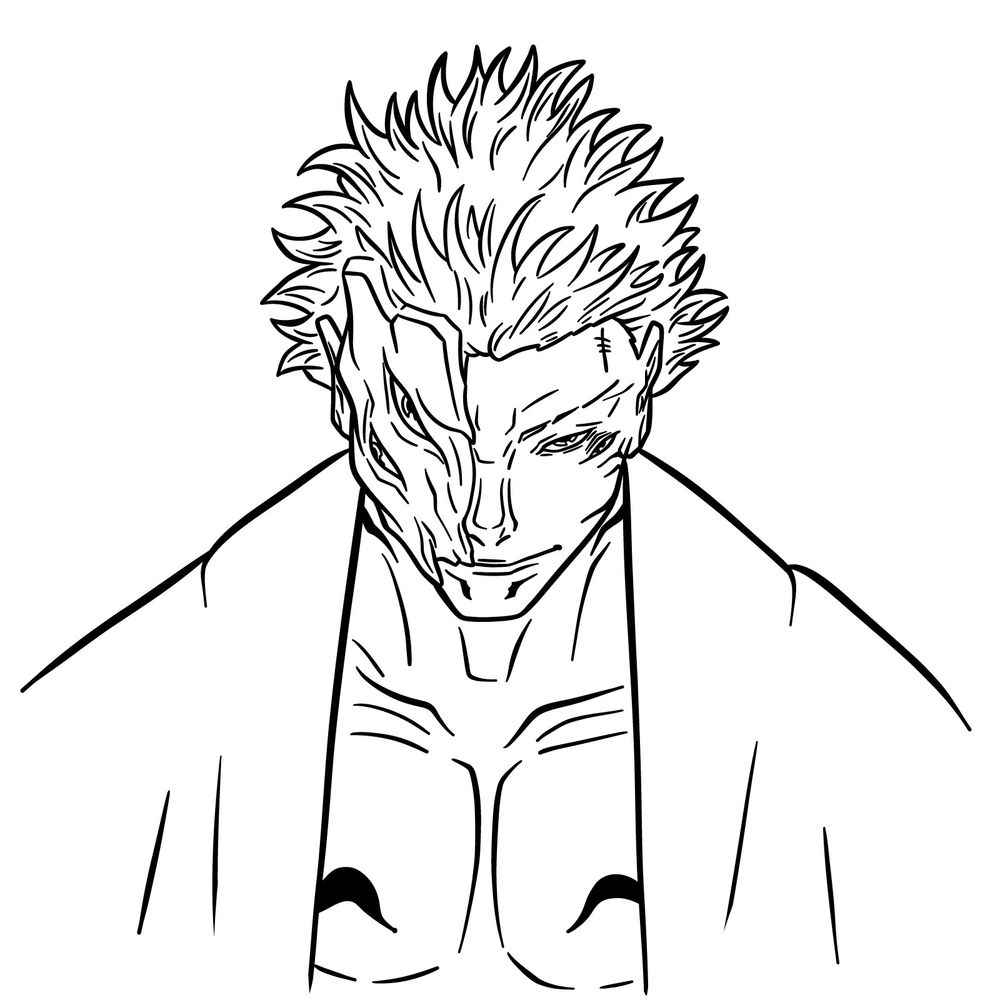 Master How to Draw Sukuna’s Face from Jujutsu Kaisen