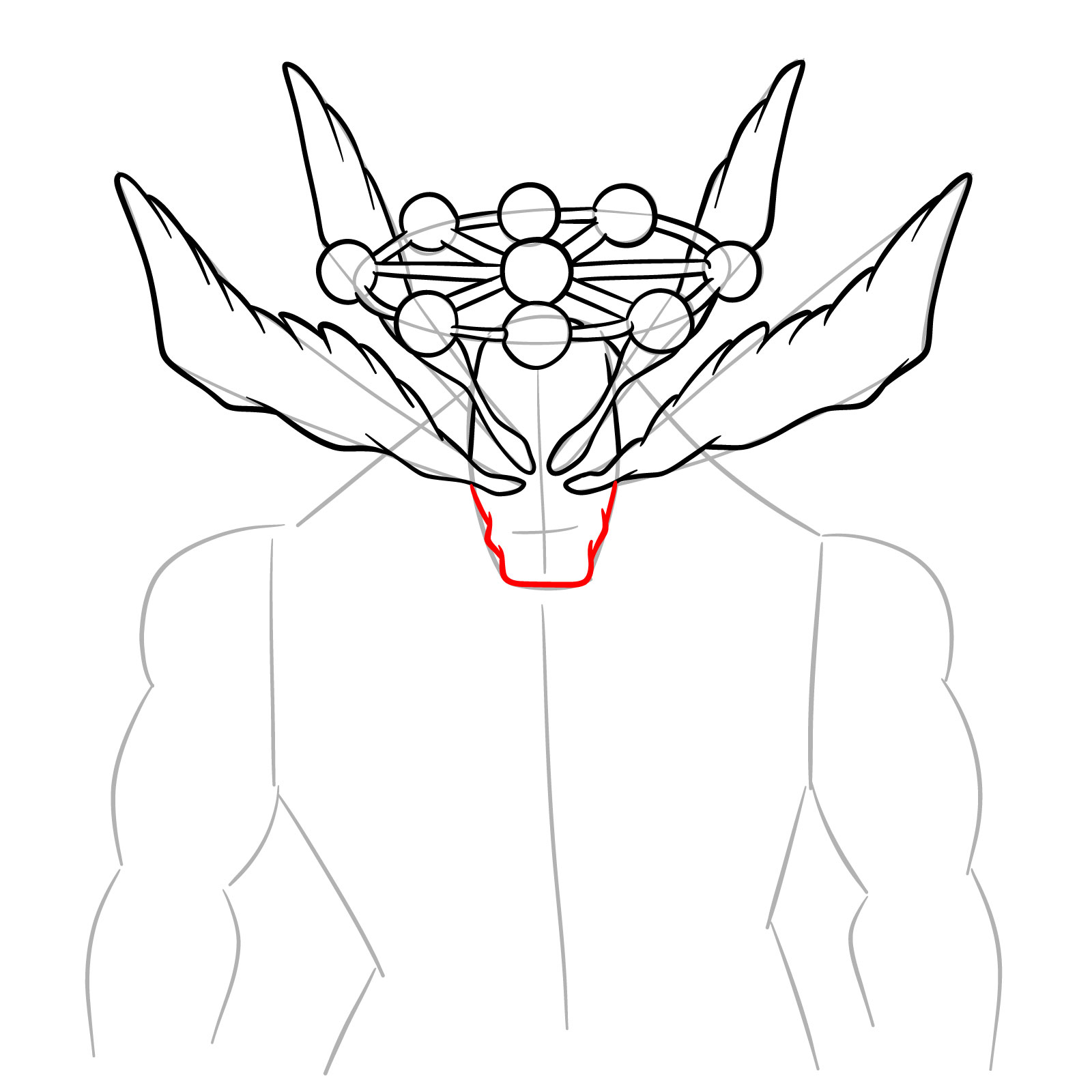 How to draw Mahoraga from JJK - step 10