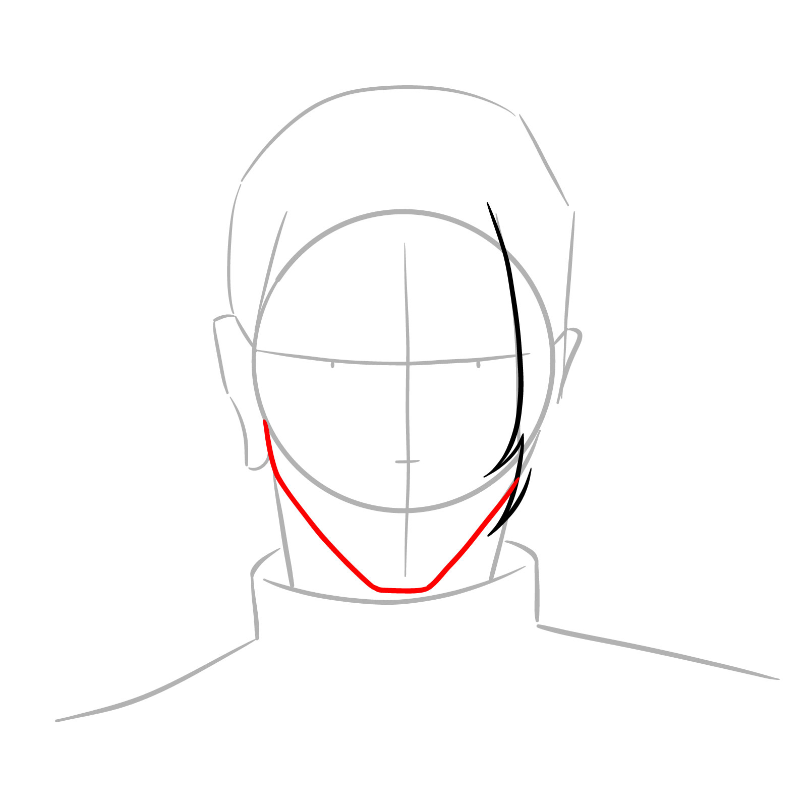 How to Draw Suguru Geto’s Face from JJK - step 04