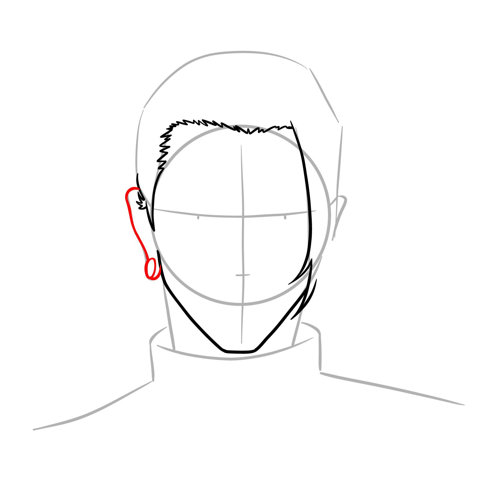 How to Draw Suguru Geto’s Face from JJK - step 07