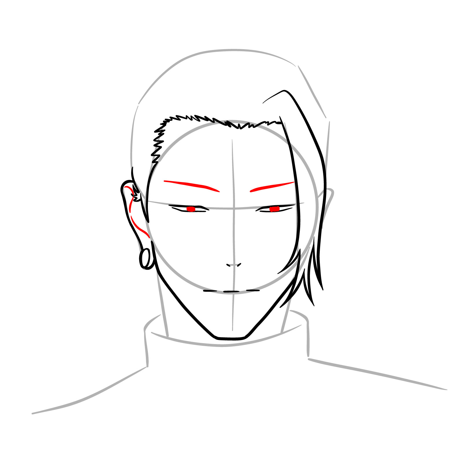 How to Draw Suguru Geto’s Face from JJK - step 10