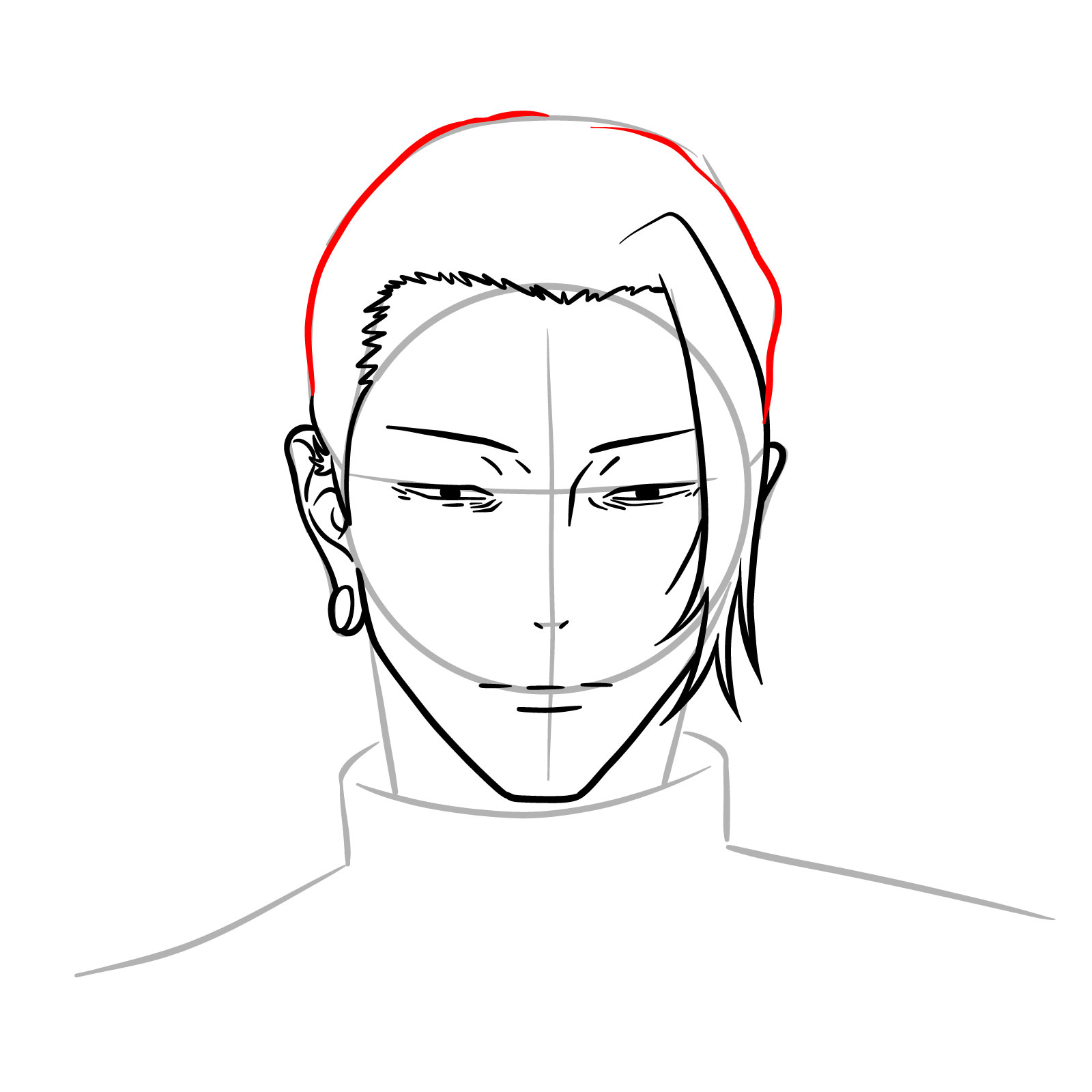 How to Draw Suguru Geto’s Face from JJK - step 12