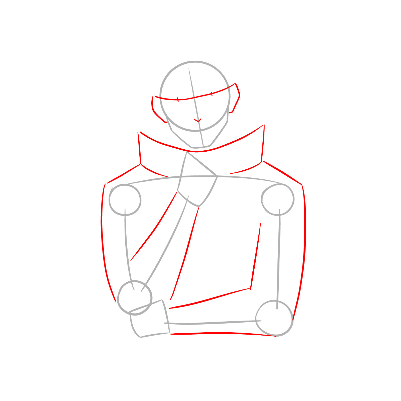 How to Draw Yuji Itadori from JJK Season 3 - step 02