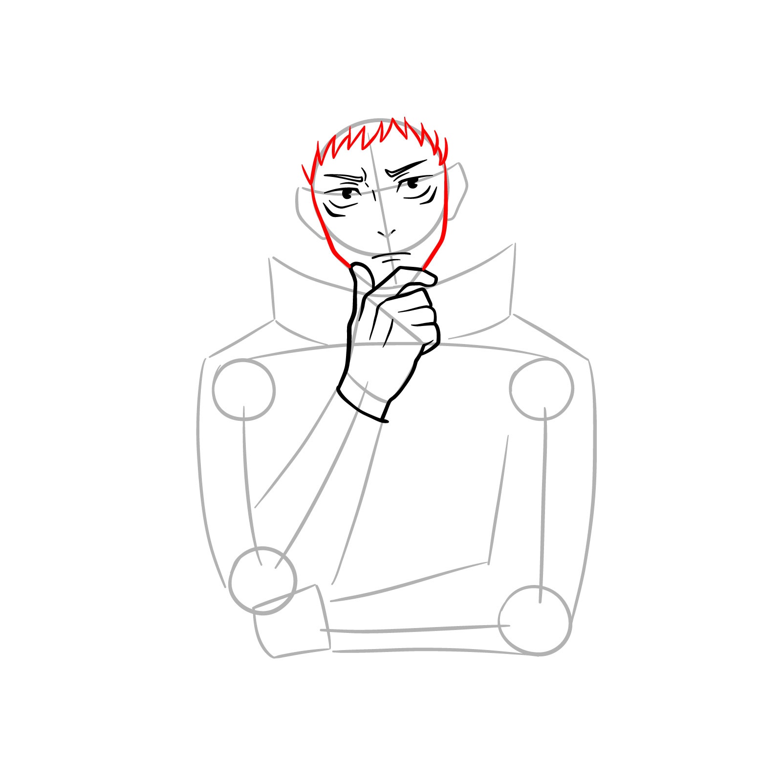 How to Draw Yuji Itadori from JJK Season 3 - step 06