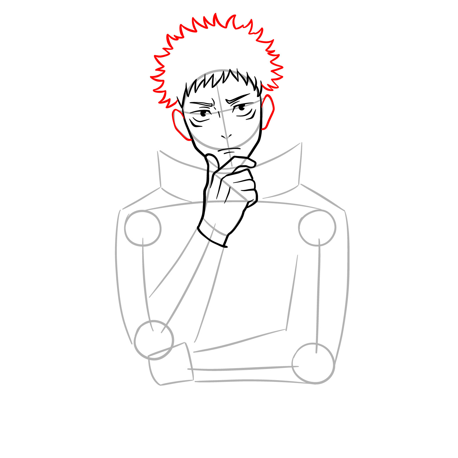 How to Draw Yuji Itadori from JJK Season 3 - step 07