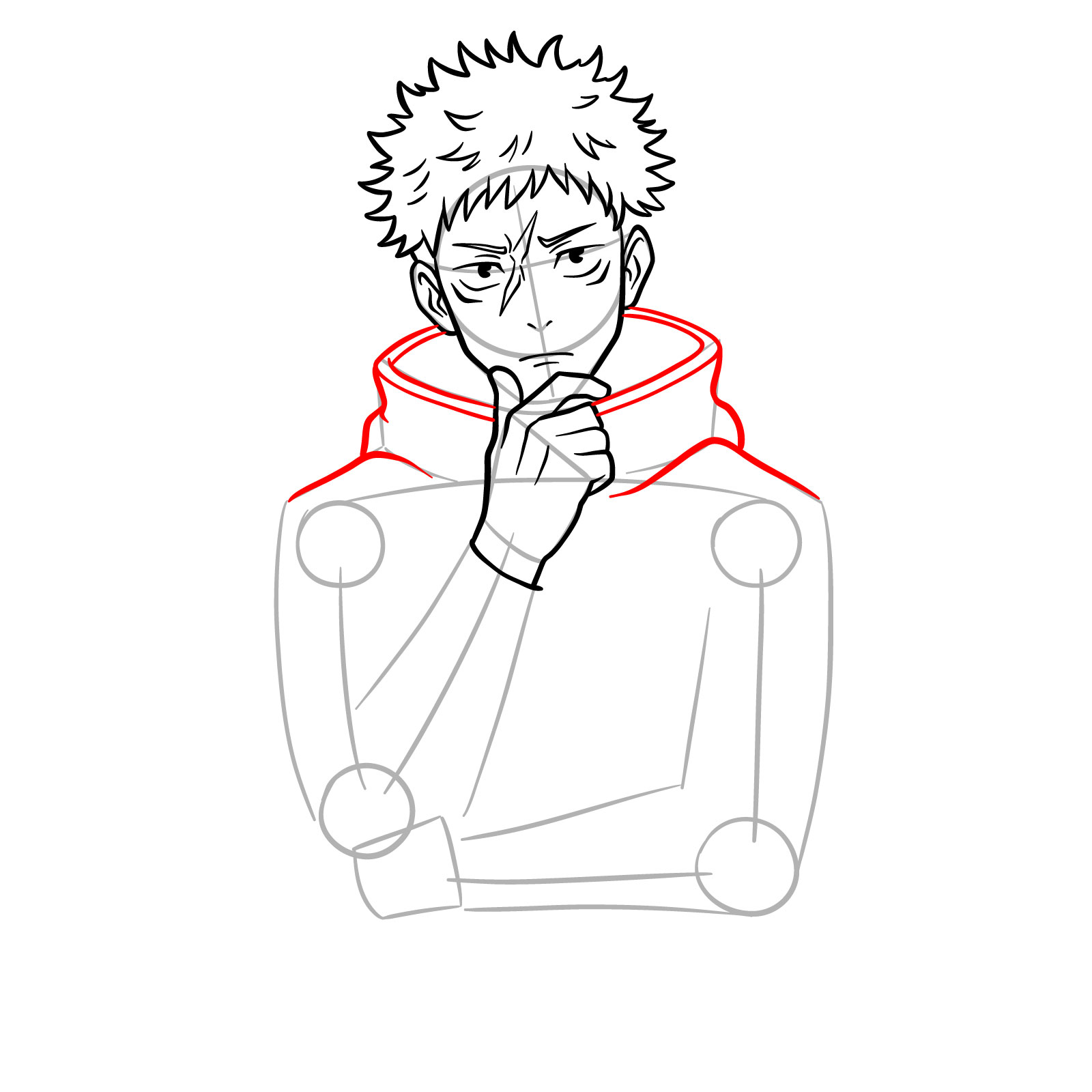 How to Draw Yuji Itadori from JJK Season 3 - step 09