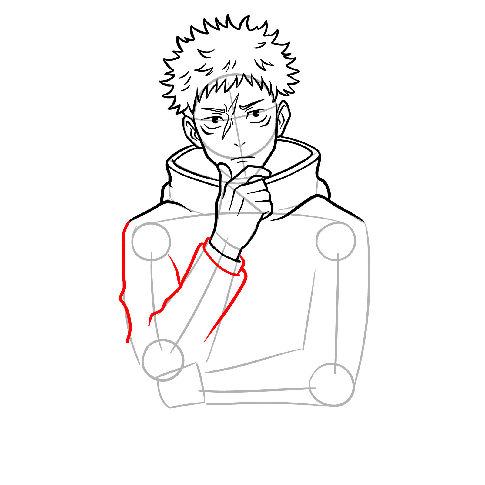 How to Draw Yuji Itadori from JJK Season 3 - step 10