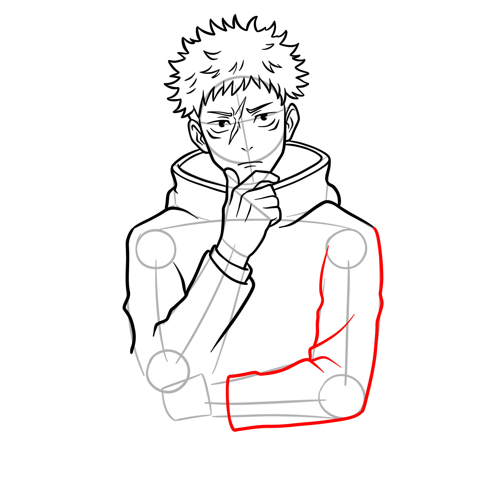 How to Draw Yuji Itadori from JJK Season 3 - step 11