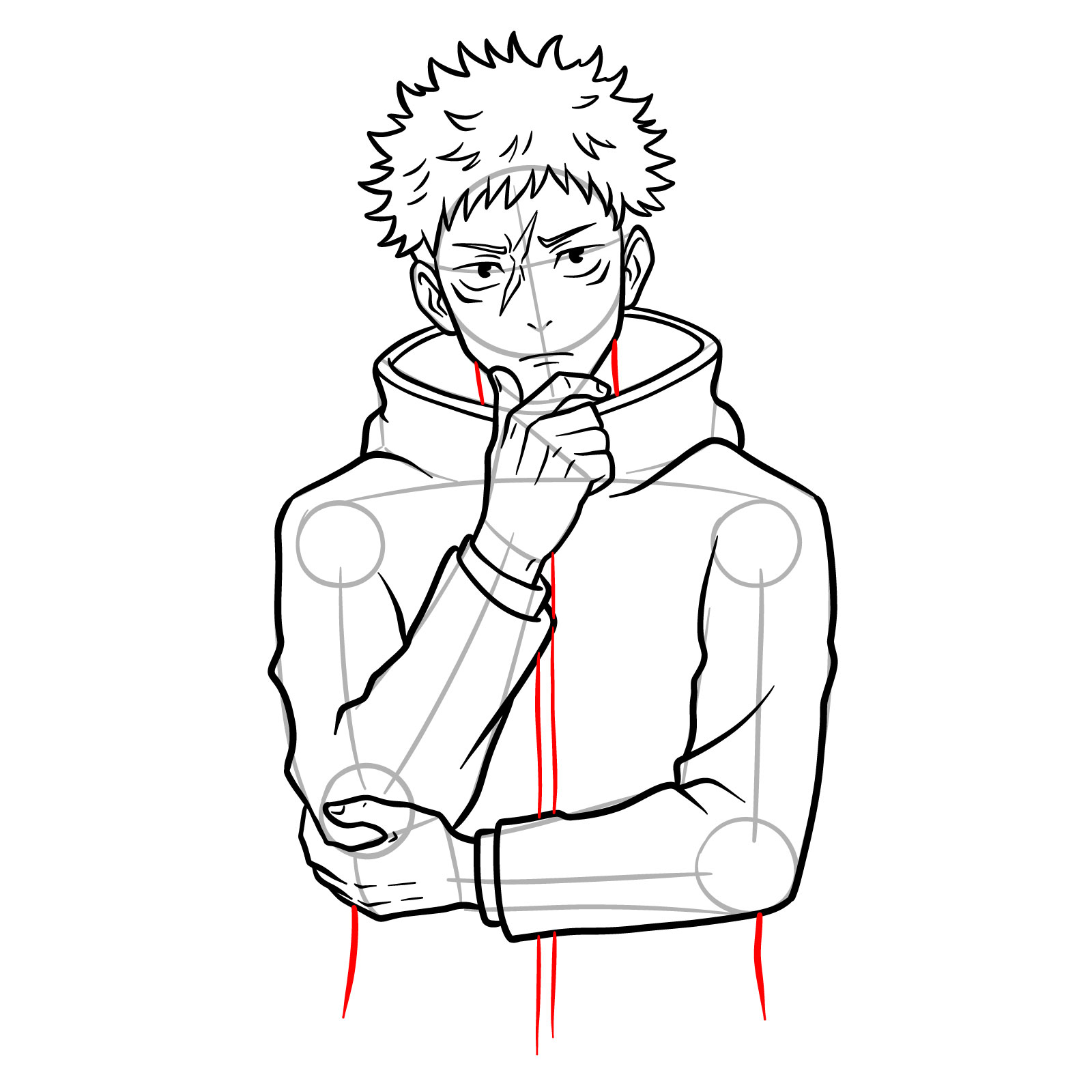 How to Draw Yuji Itadori from JJK Season 3 - step 14