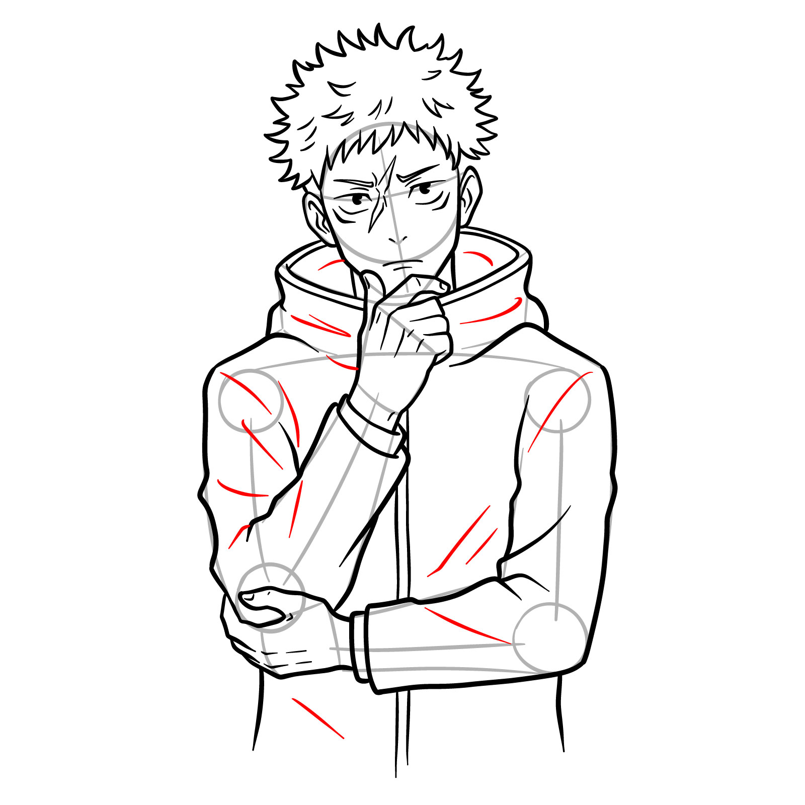 How to Draw Yuji Itadori from JJK Season 3 - step 15