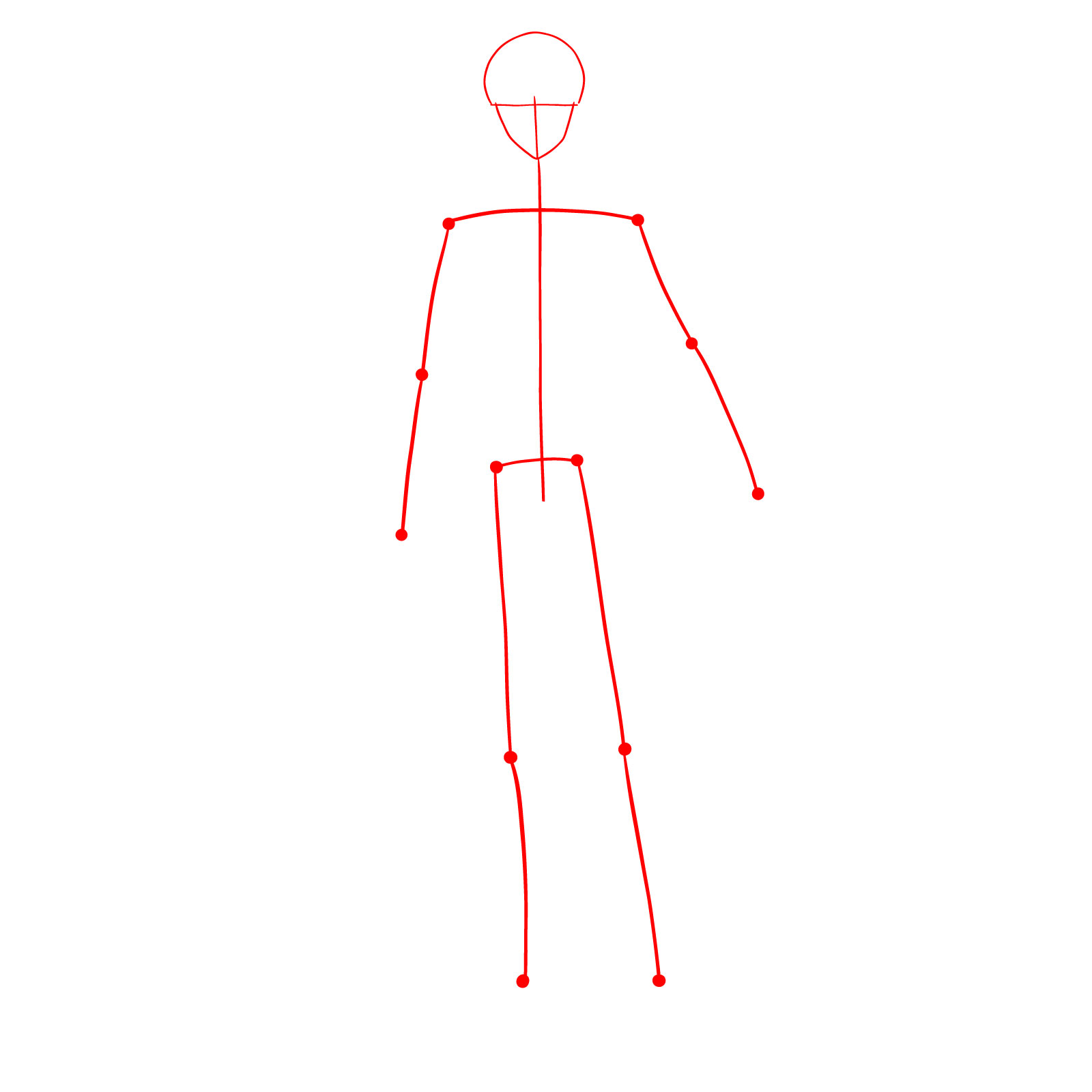 Mash full body drawing outline for step 1 of Mash drawing tutorial. - step 01