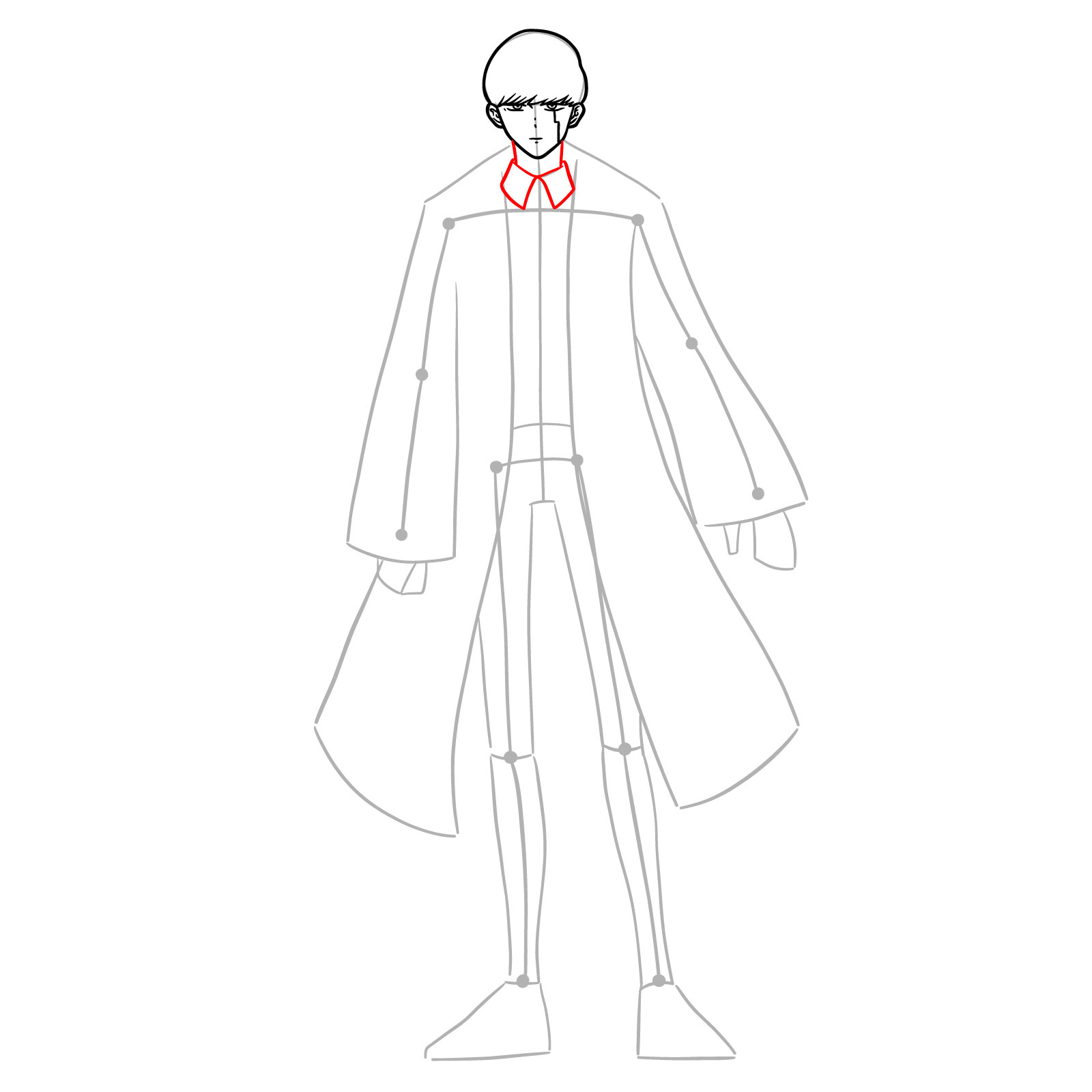 Illustration of neck and shirt collar - step 08