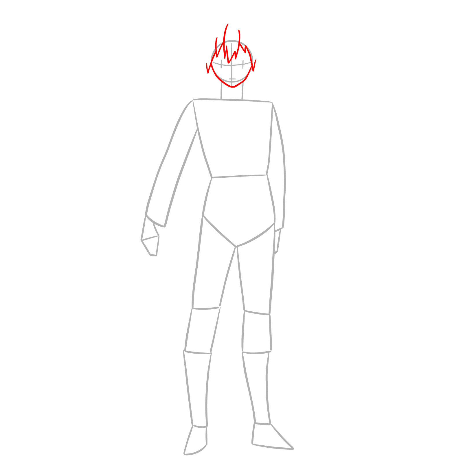 How to Draw Kazuma Satou - step 03