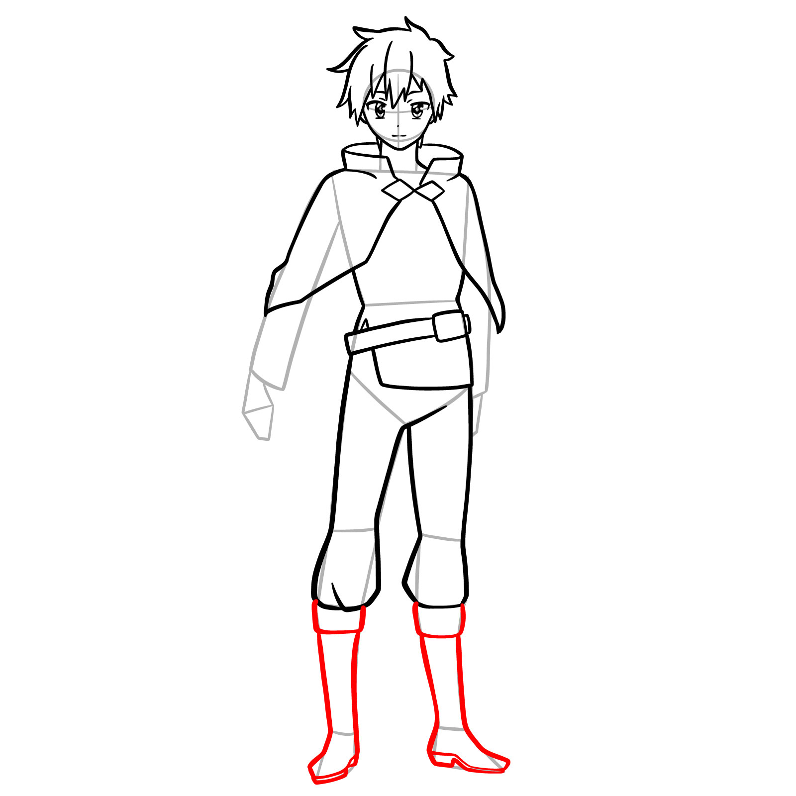 How to Draw Kazuma Satou - step 14