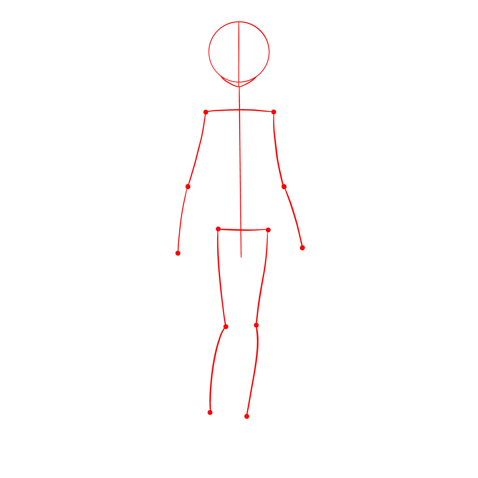 Basic outline for Frieren's full body sketch - step 01