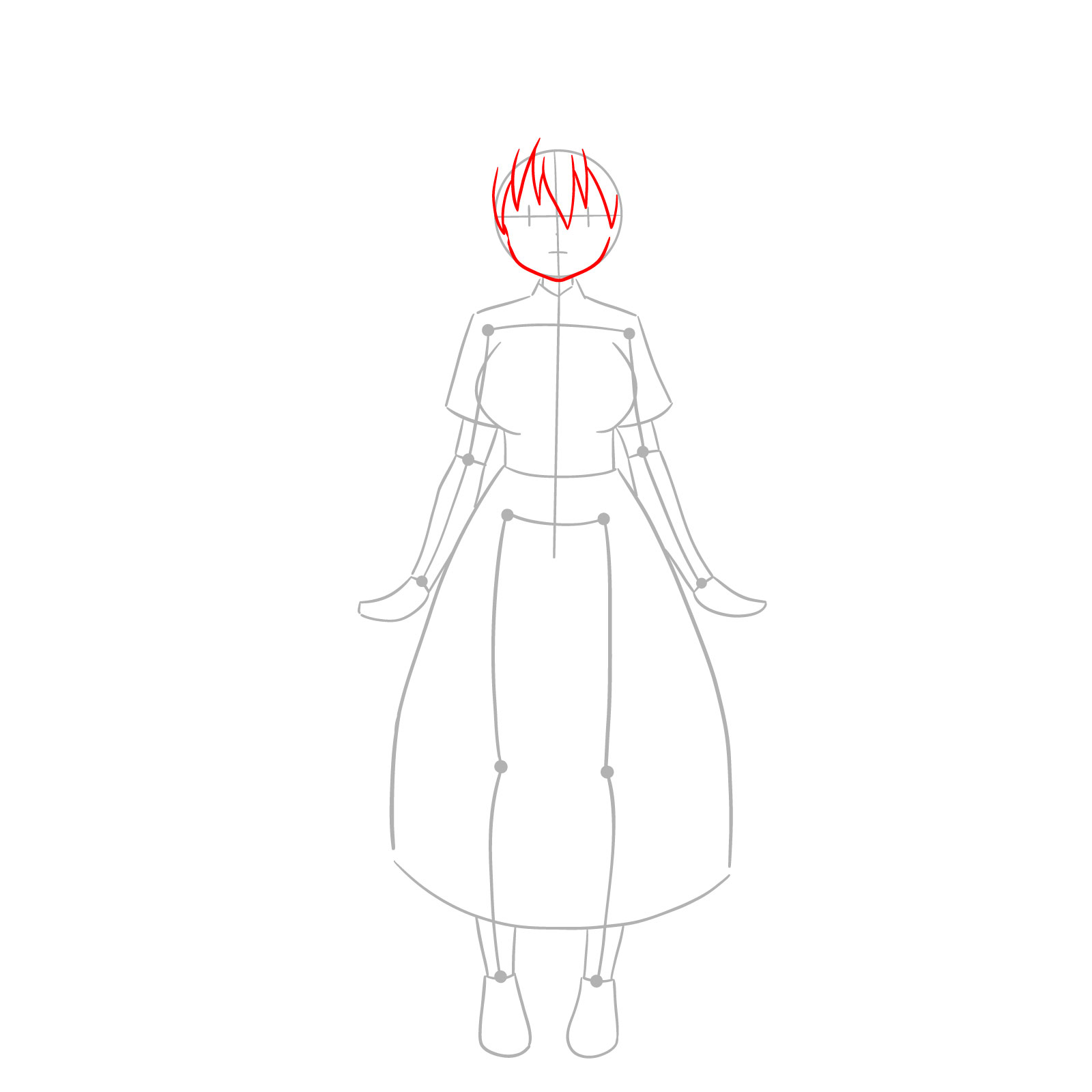 How to draw Tohru from Kobayashi-san Chi no Maid Dragon - step 04
