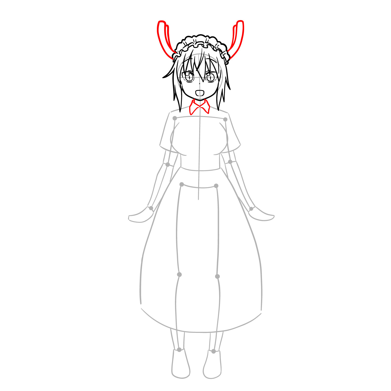 How to draw Tohru from Kobayashi-san Chi no Maid Dragon - step 09