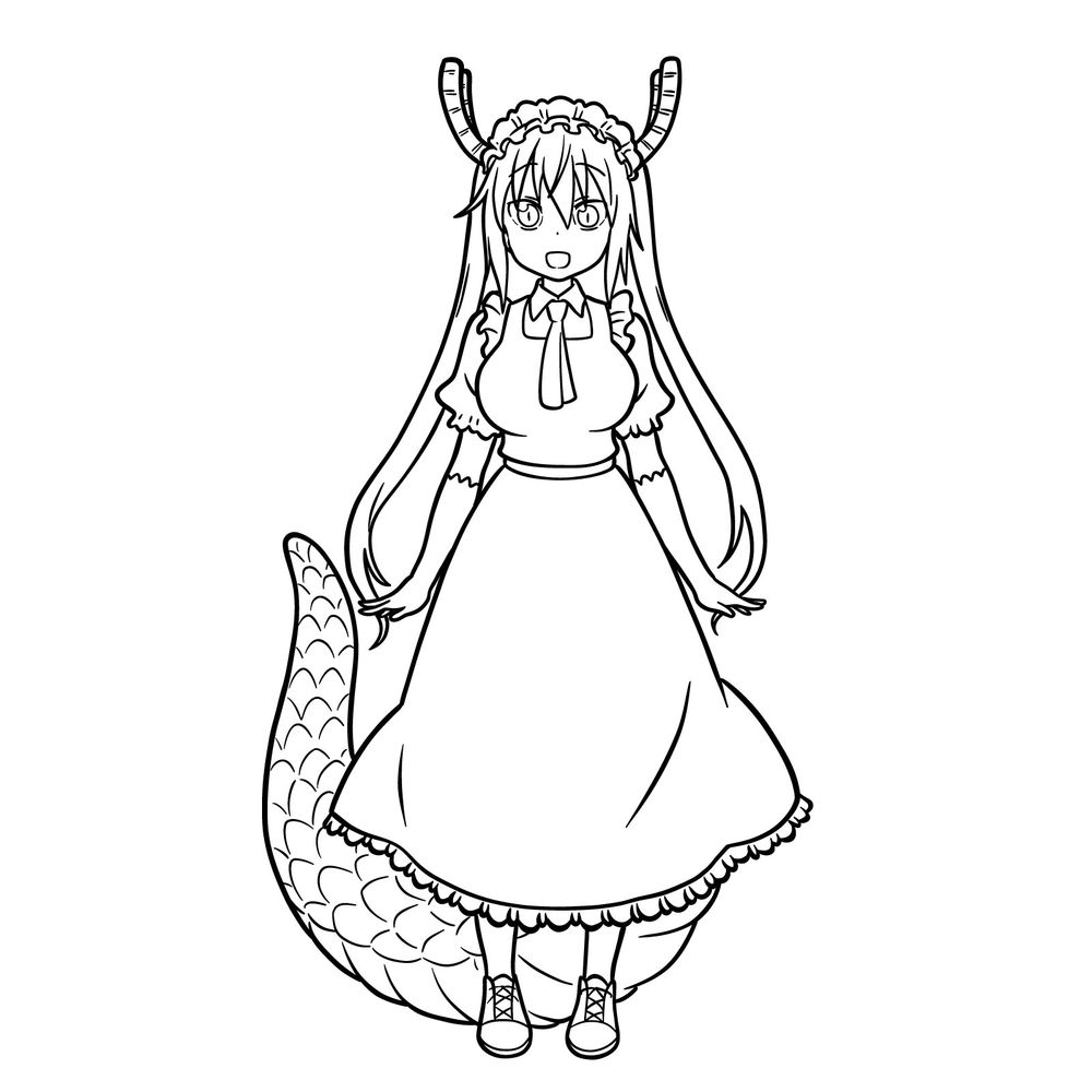 How to Draw Tohru Full Body from Miss Kobayashi’s Dragon Maid
