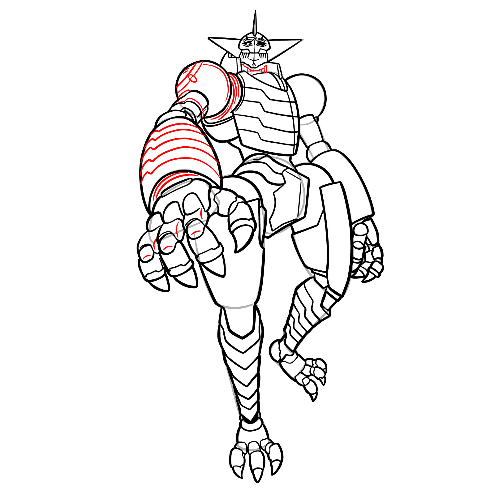 How to Draw Great Kinta Final Form Mecha from Dandadan - step 29