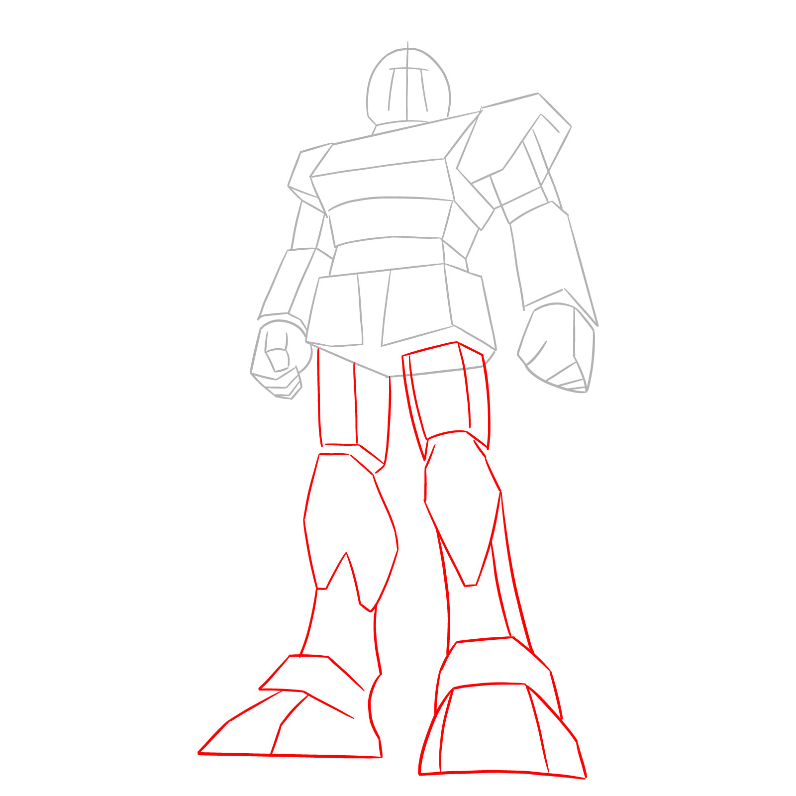 How to Draw RX-78-1 Prototype Gundam - step 03