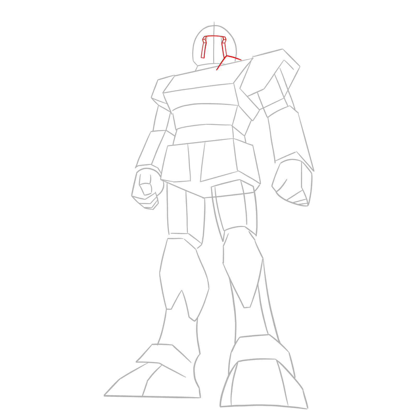 How to Draw RX-78-1 Prototype Gundam - step 04