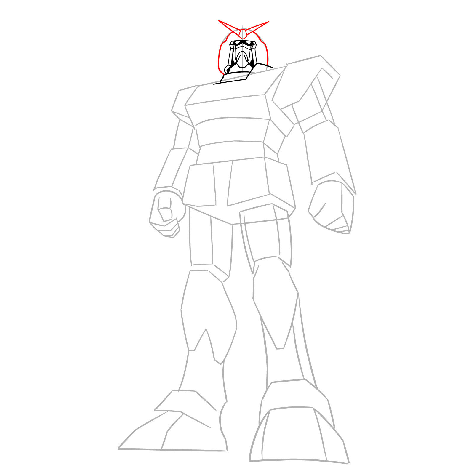 How to Draw RX-78-1 Prototype Gundam - step 09