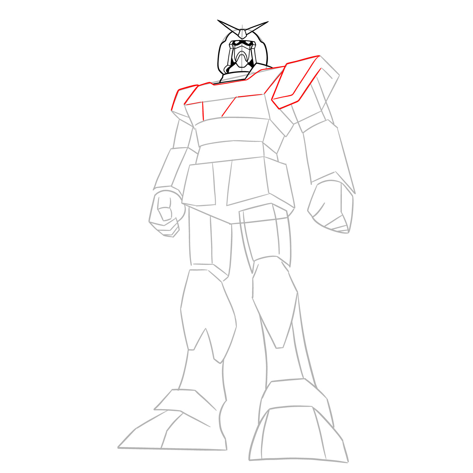 How to Draw RX-78-1 Prototype Gundam - step 10