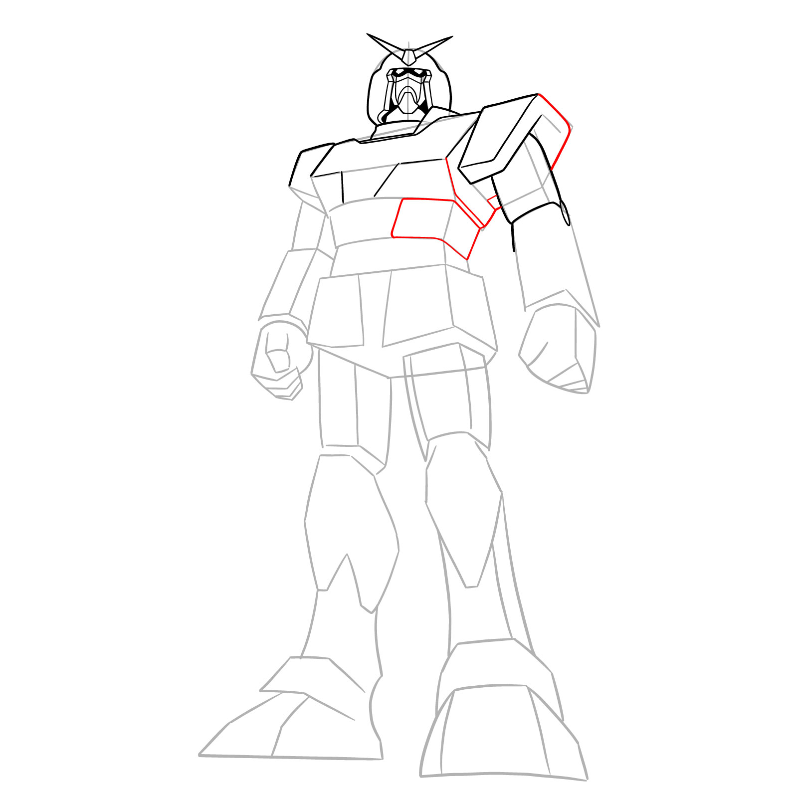 How to Draw RX-78-1 Prototype Gundam - step 12