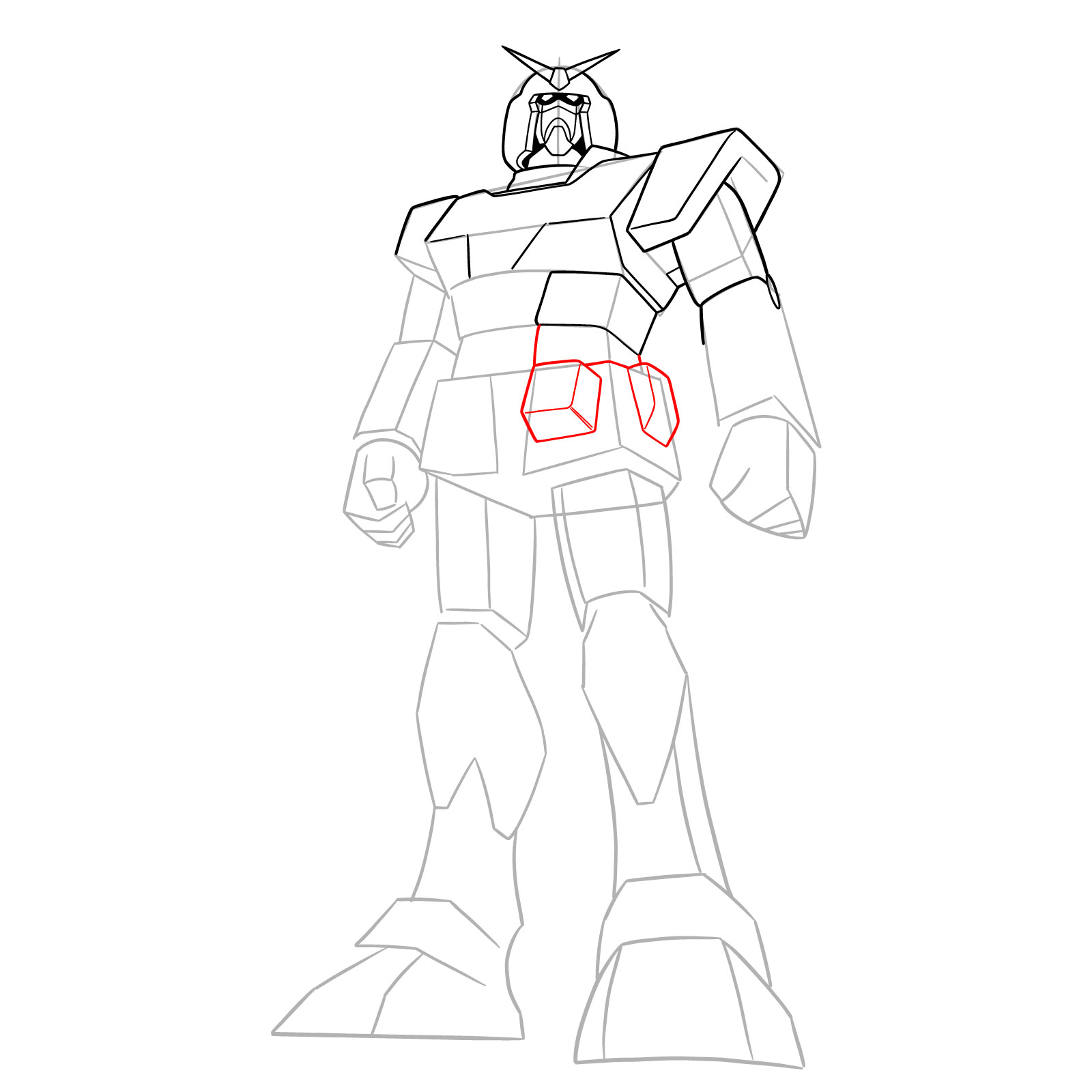 How to Draw RX-78-1 Prototype Gundam - step 13