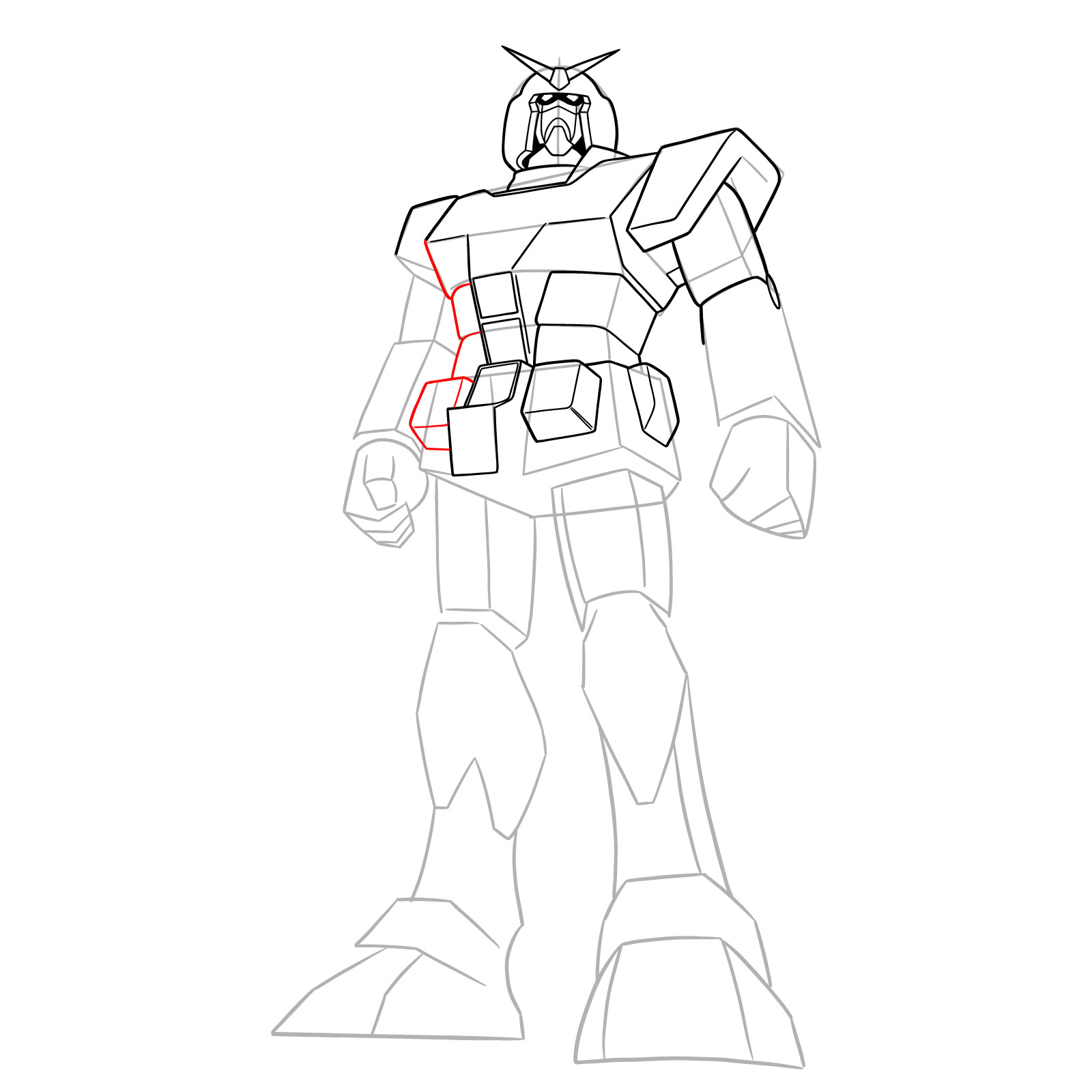 How to Draw RX-78-1 Prototype Gundam - step 15