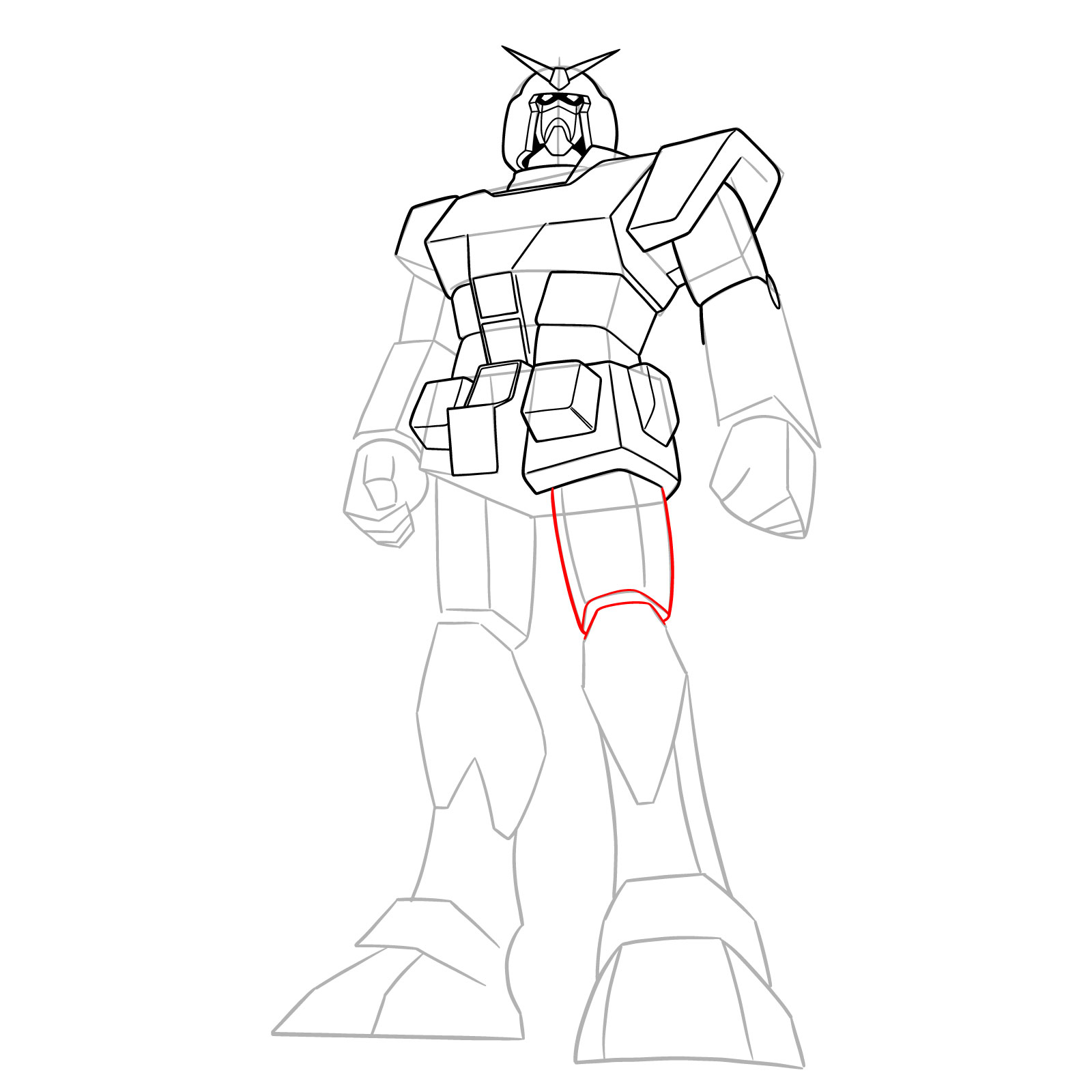 How to Draw RX-78-1 Prototype Gundam - step 17
