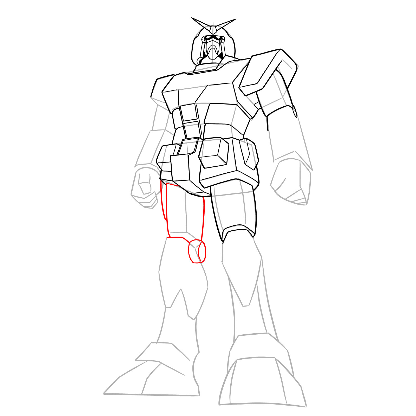 How to Draw RX-78-1 Prototype Gundam - step 19
