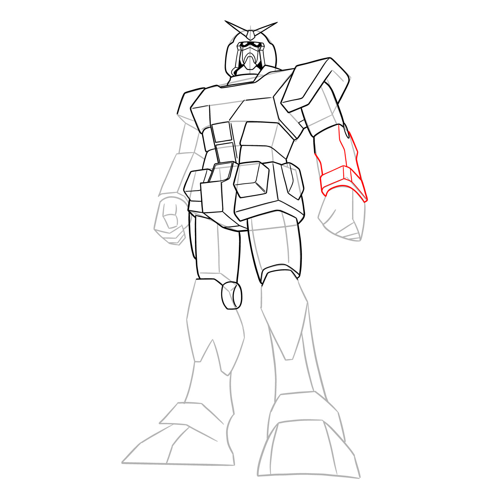 How to Draw RX-78-1 Prototype Gundam - step 20