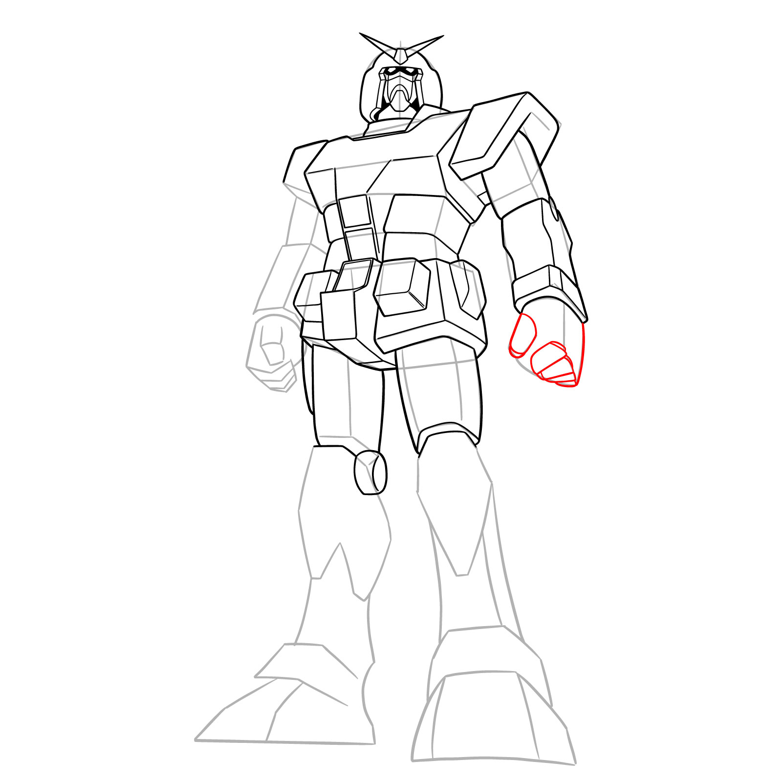 How to Draw RX-78-1 Prototype Gundam - step 21