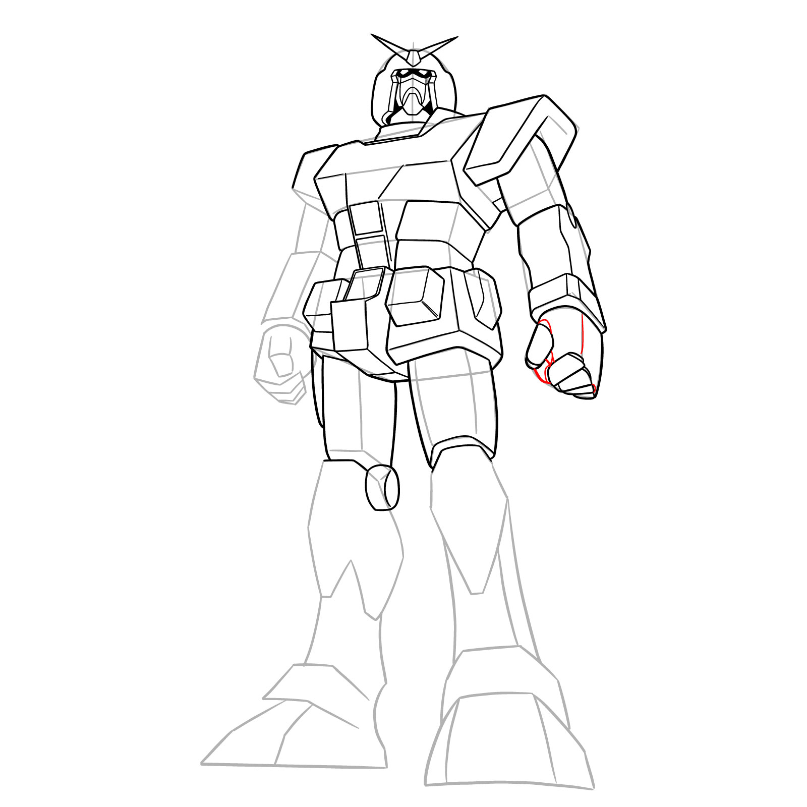 How to Draw RX-78-1 Prototype Gundam - step 22
