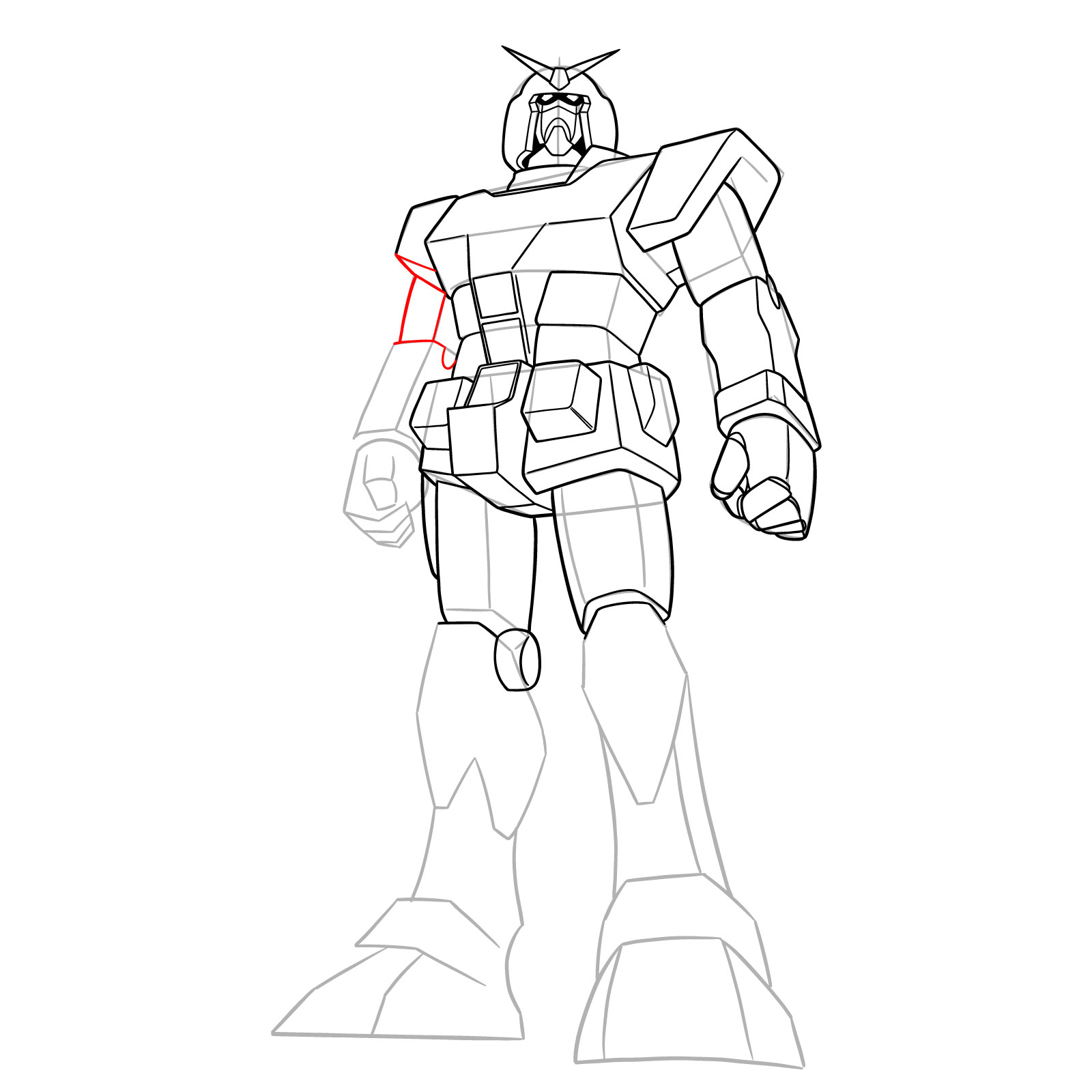 How to Draw RX-78-1 Prototype Gundam - step 23