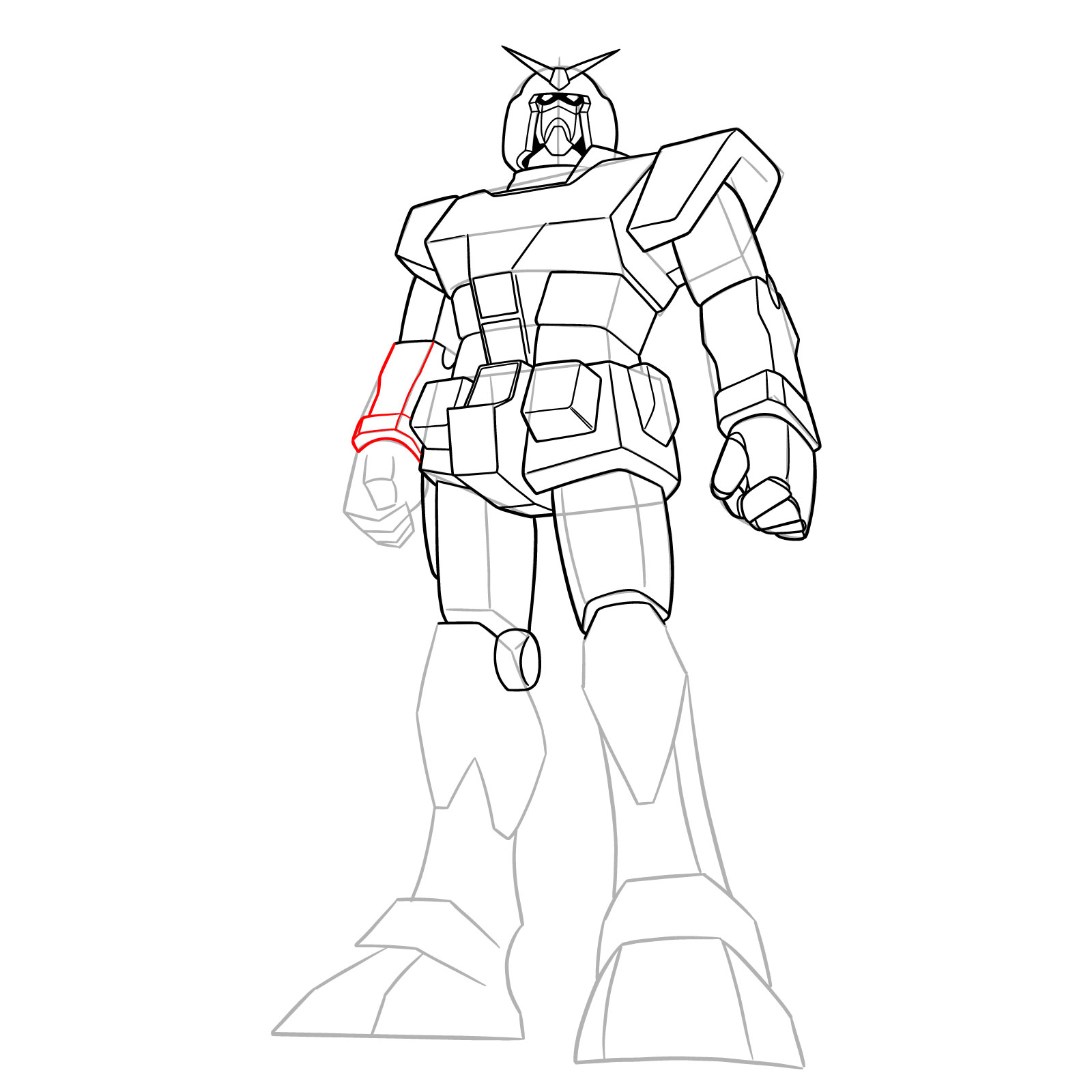 How to Draw RX-78-1 Prototype Gundam - step 24