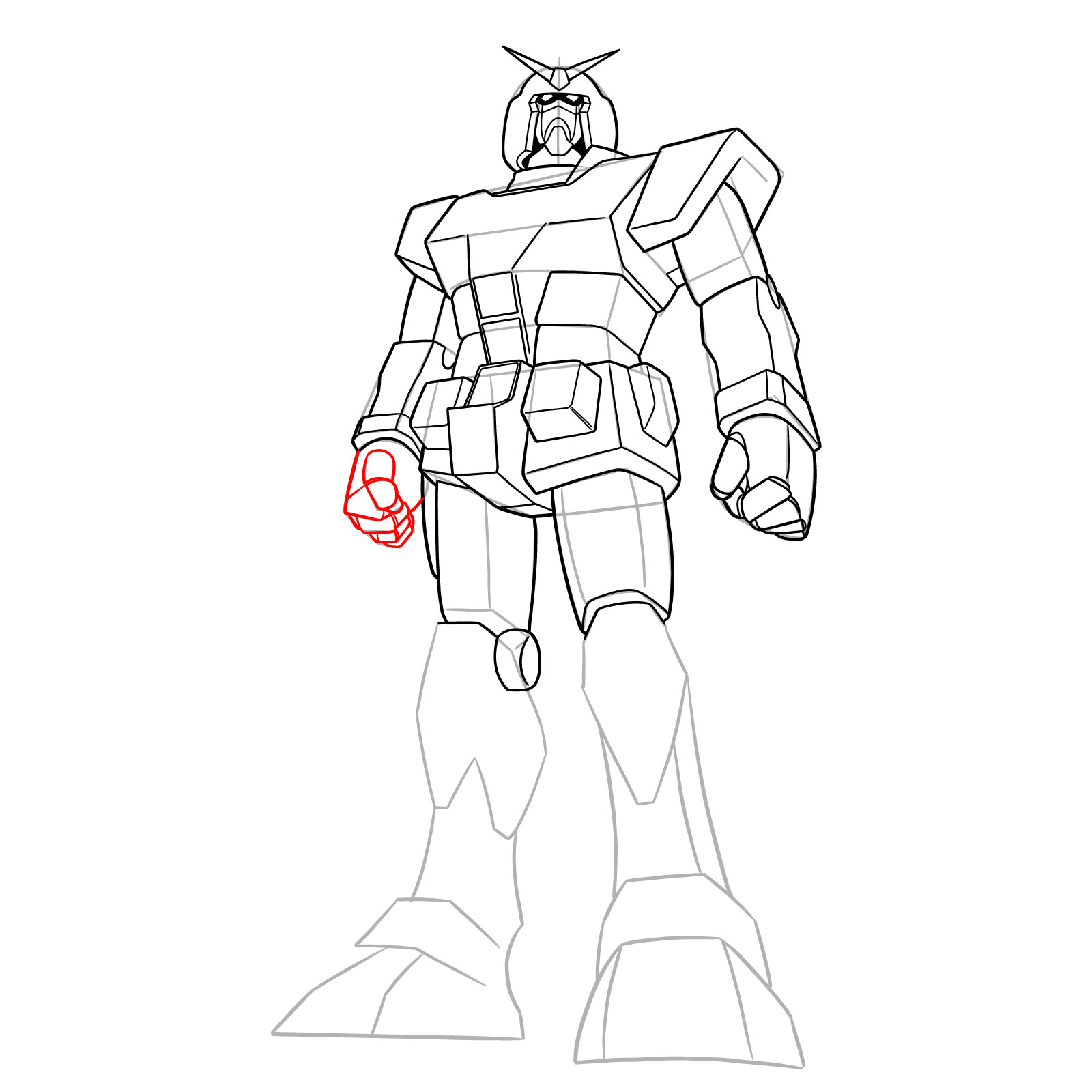 How to Draw RX-78-1 Prototype Gundam - step 25